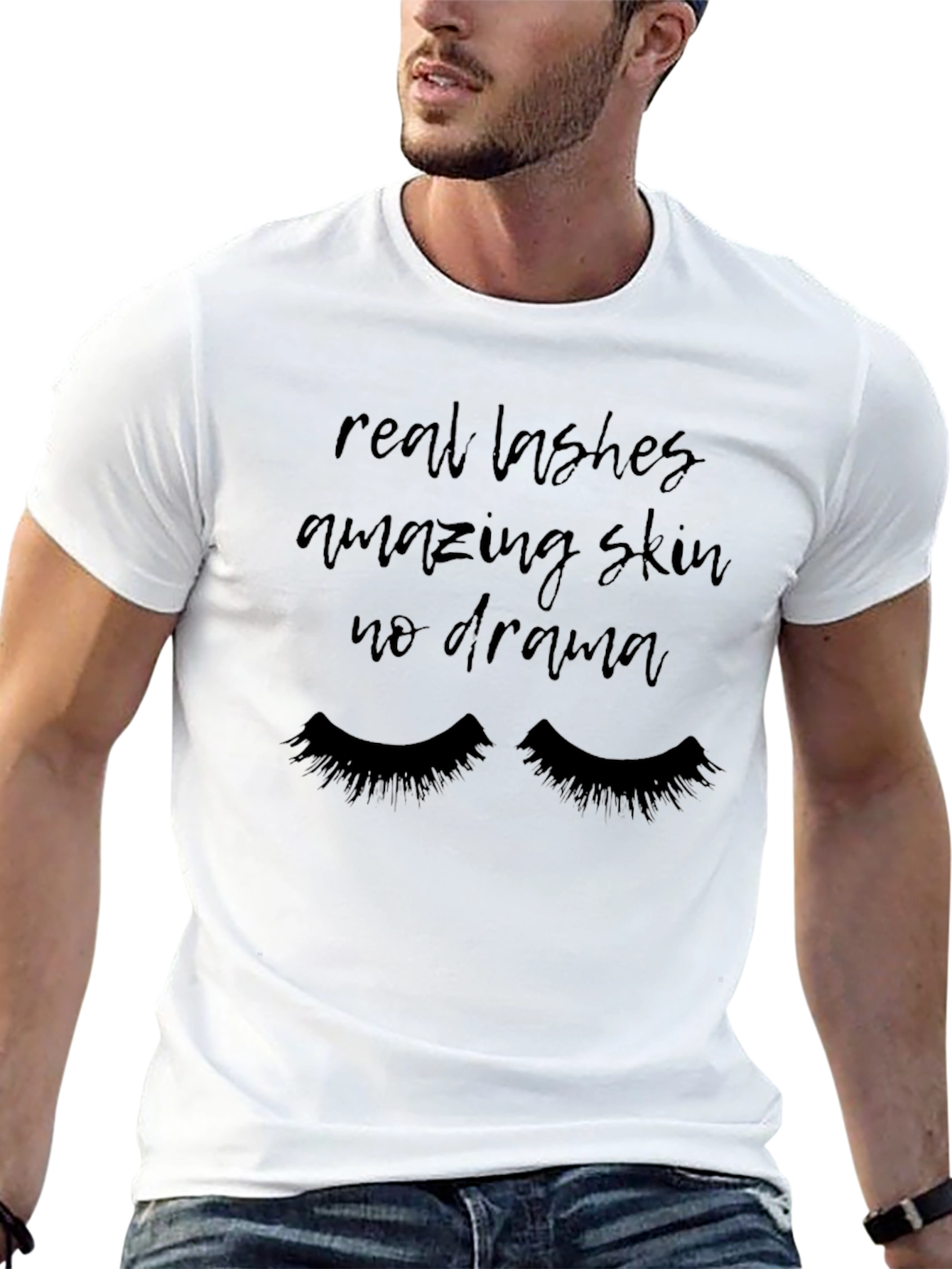 Real Lashes Amazing Skin No Drama Graphic Tee