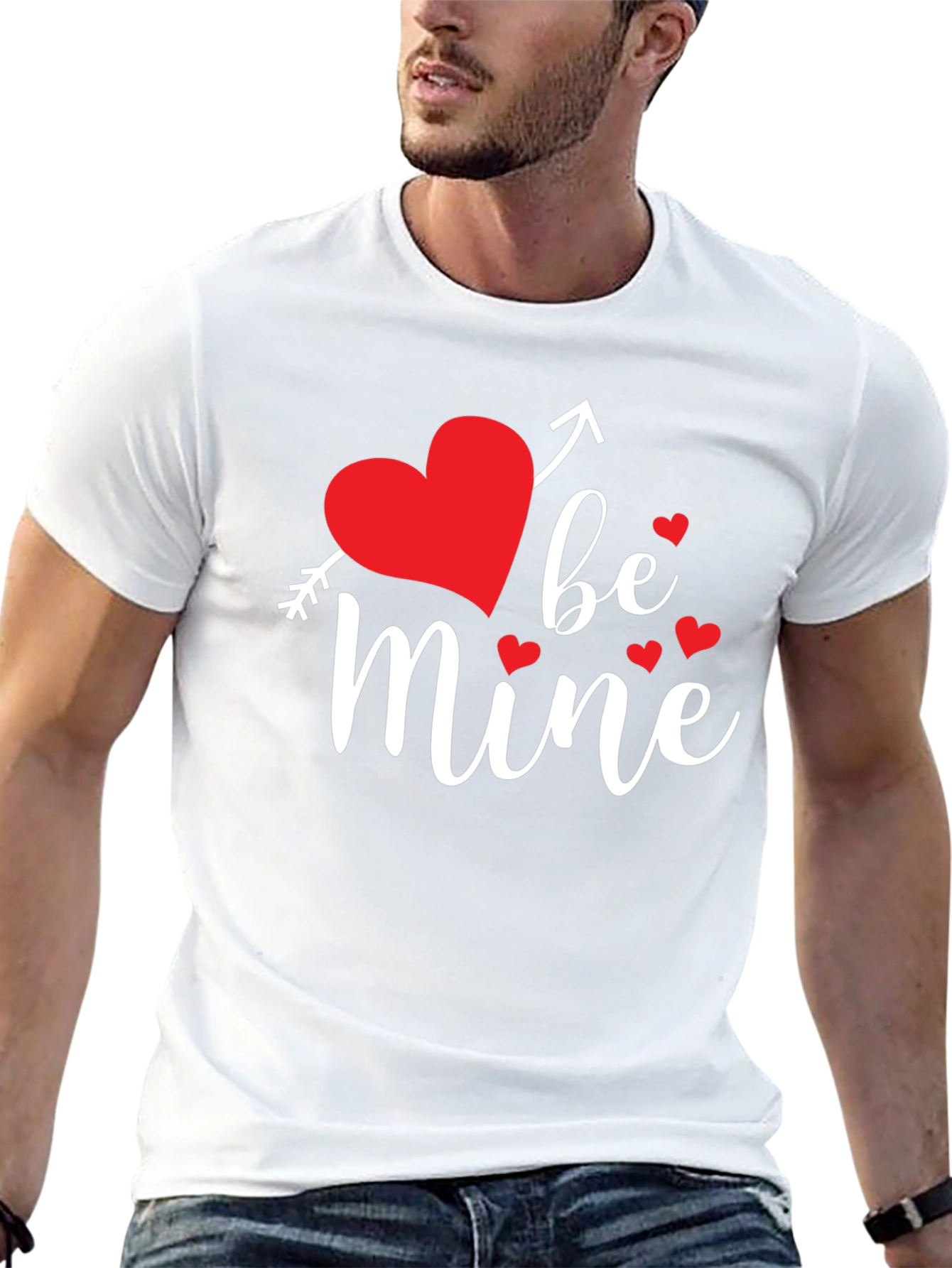 Be Mine Valentines Day Graphic Tee - Black