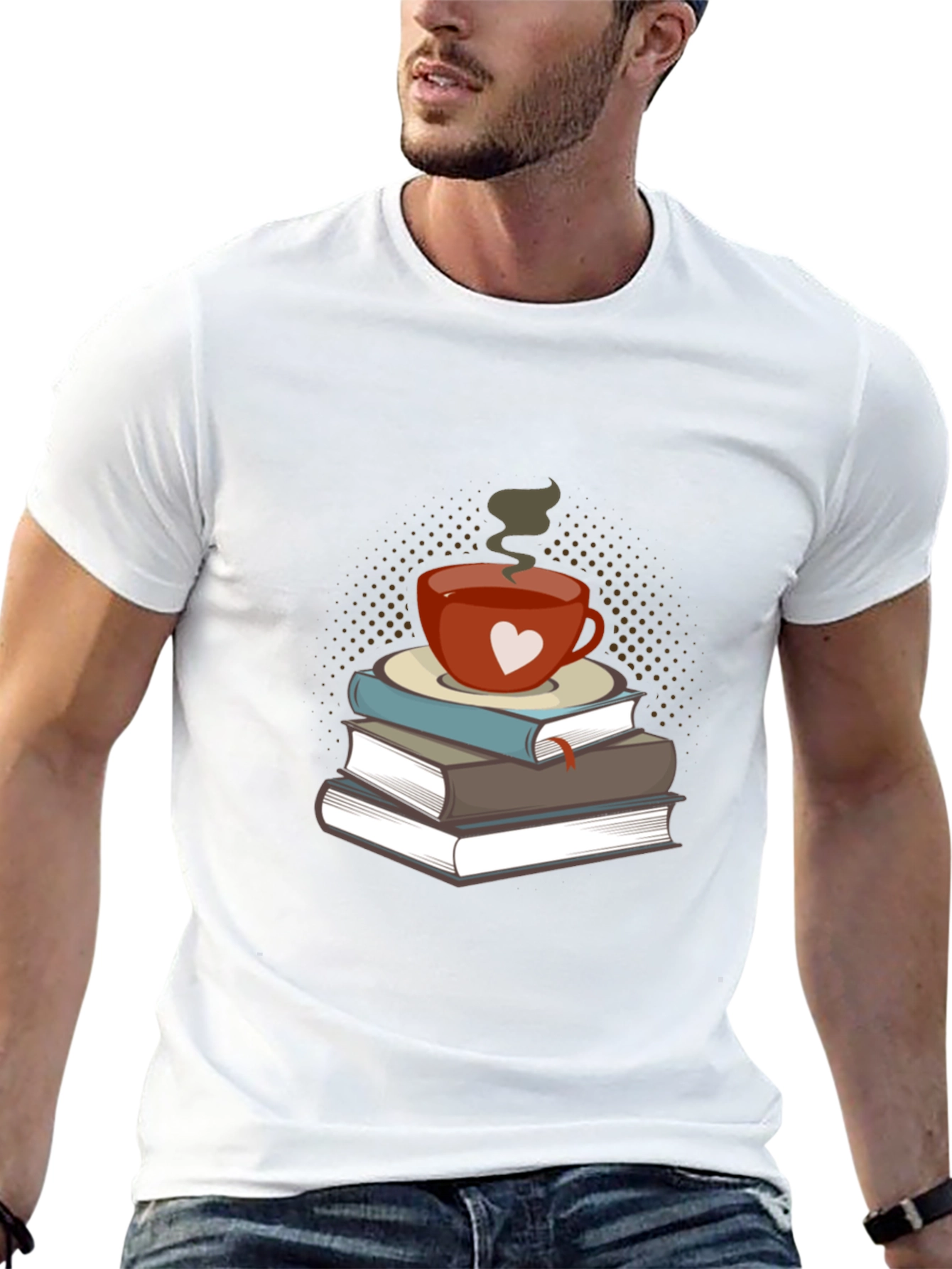 Book Lovers Tee: Coffee & Books Design