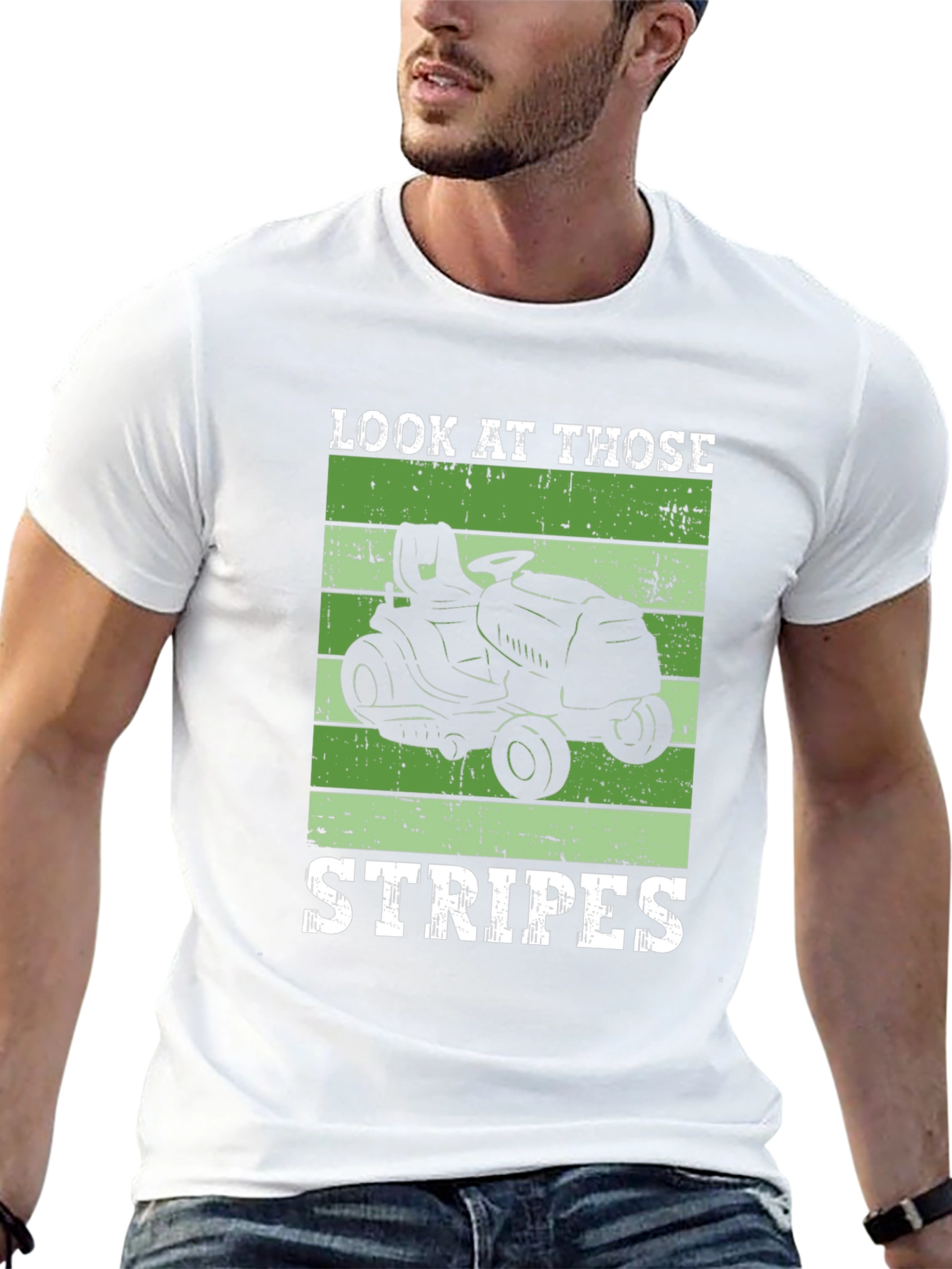 Look At Those Stripes T-Shirt - Lawn Mowing