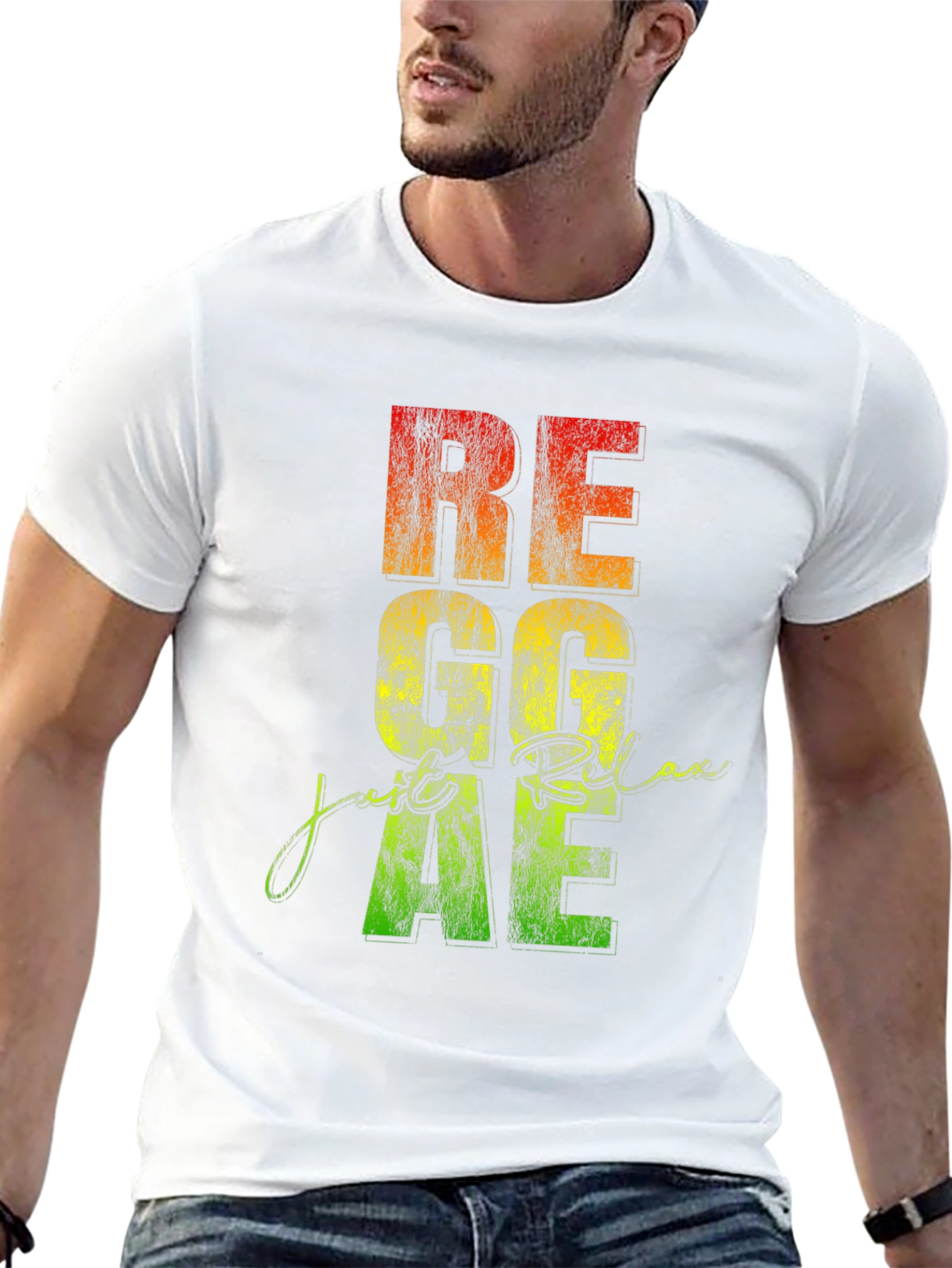 Reggae Relax Graphic Print Black T-Shirt