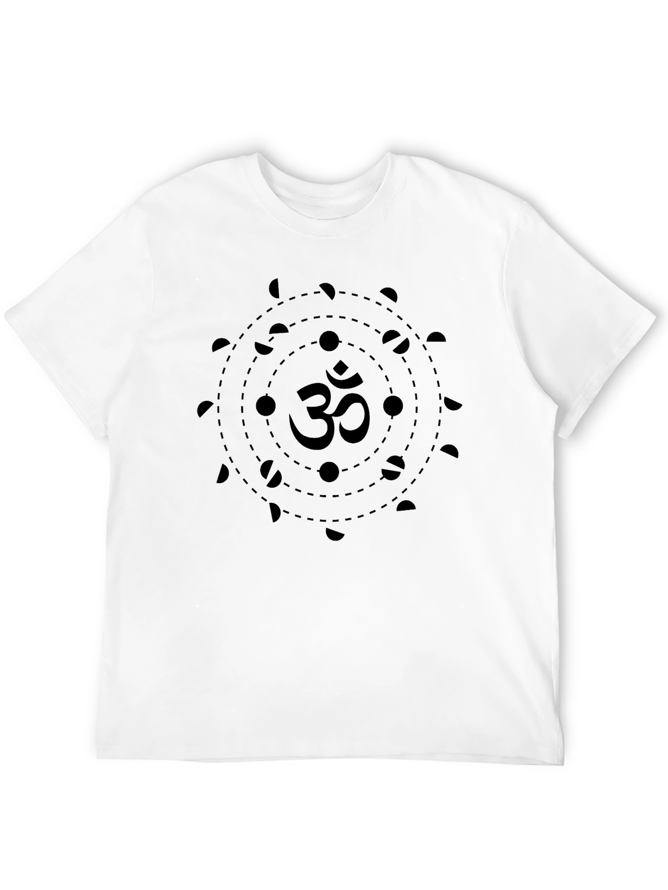 Om Symbol Moon Phases Black Graphic Tee