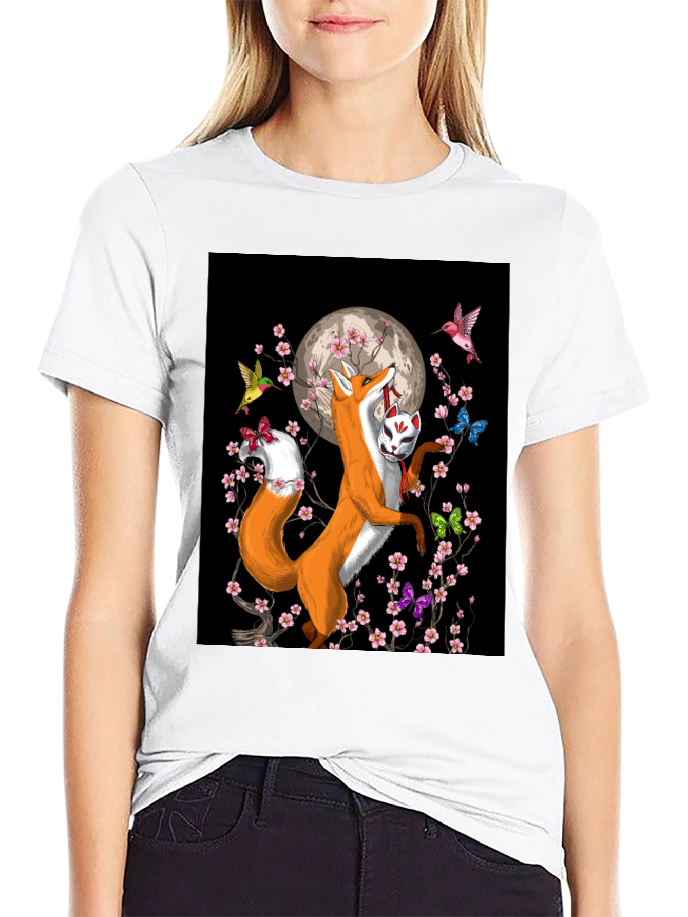 Fox Mask T-Shirt - Anime Style