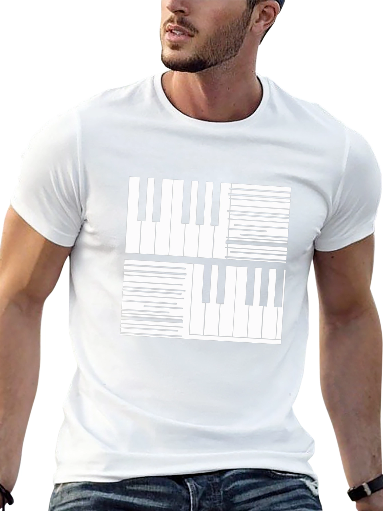 Piano Keys Graphic Tee - Musician Style