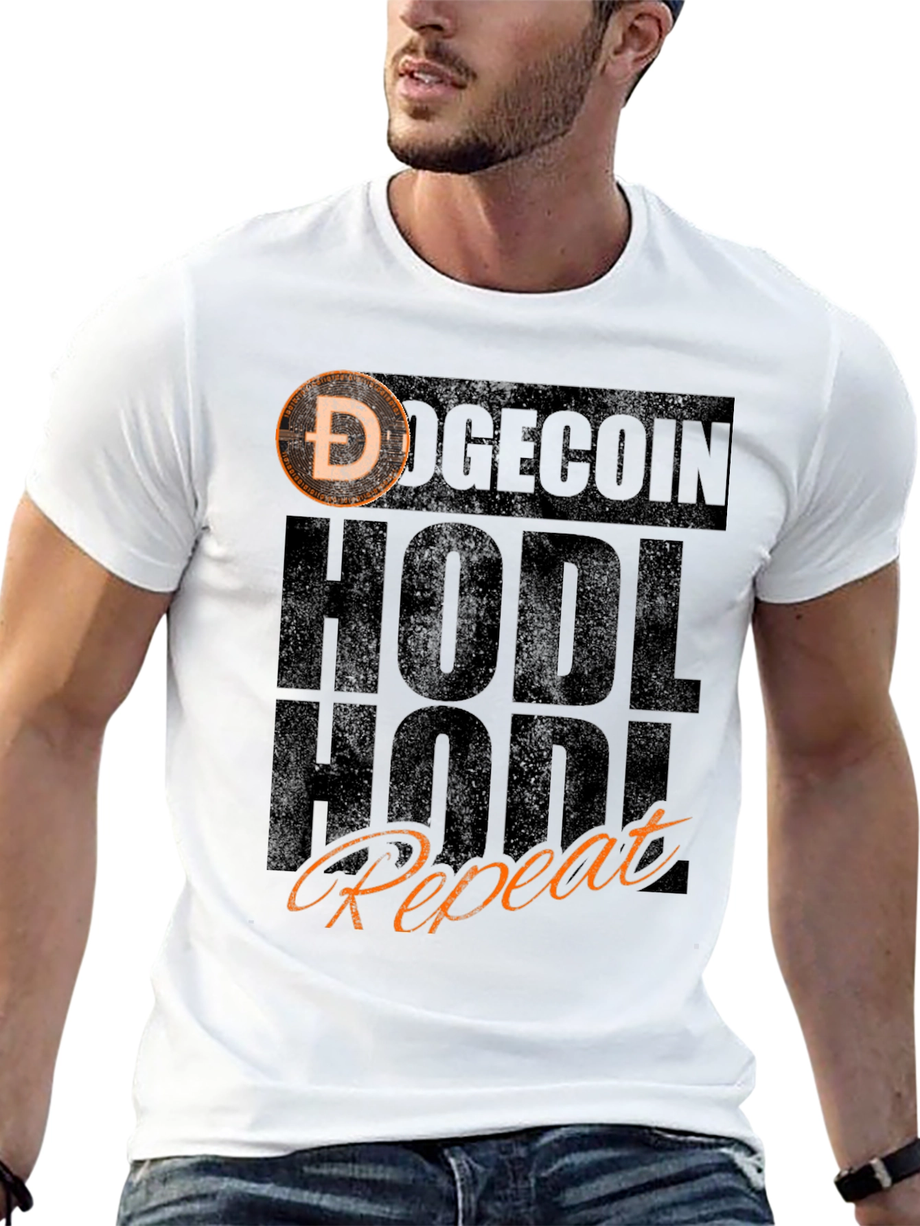 Doge HODL Repeat Black T-Shirt