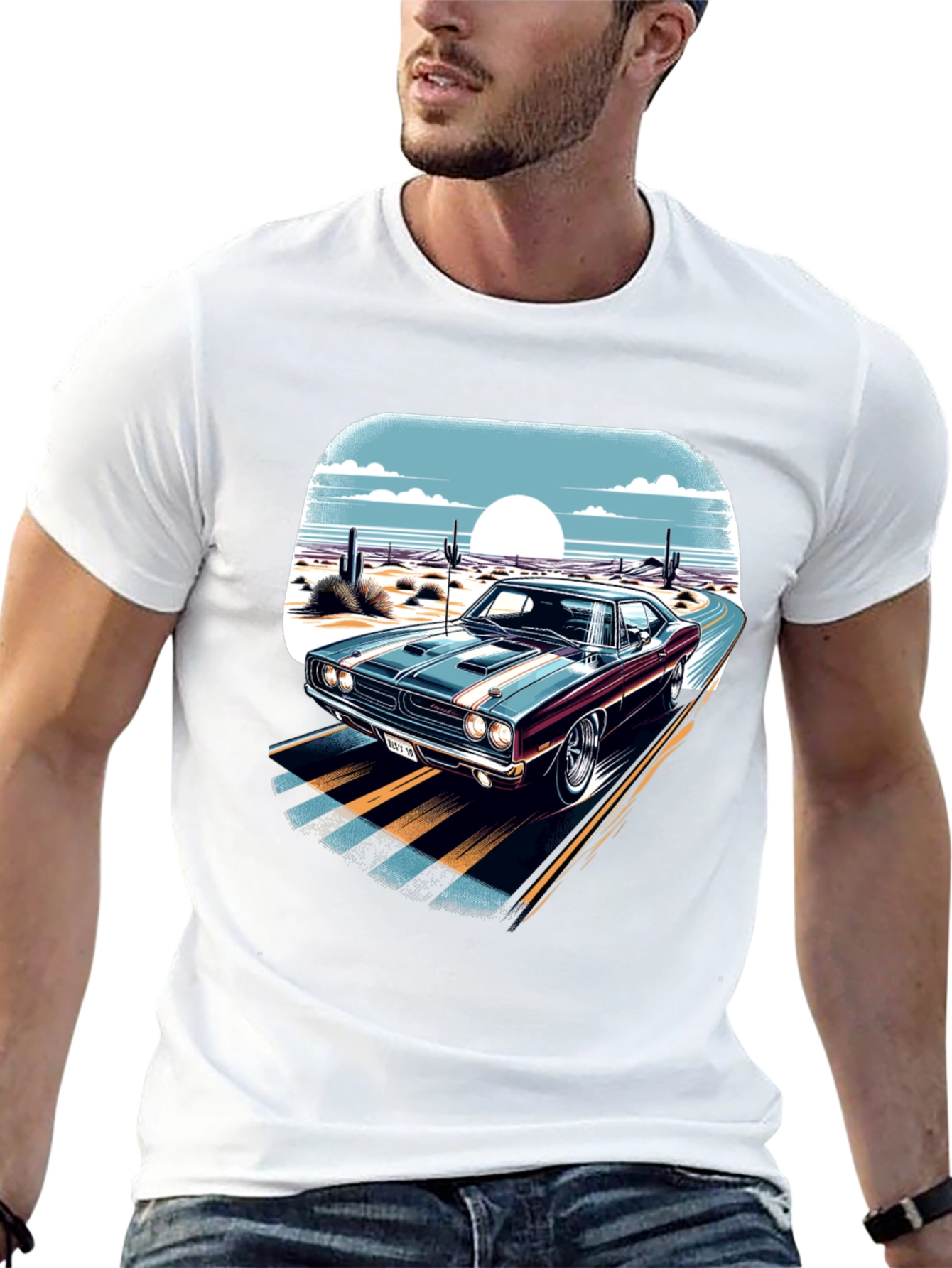 Classic Car Desert Road T-Shirt