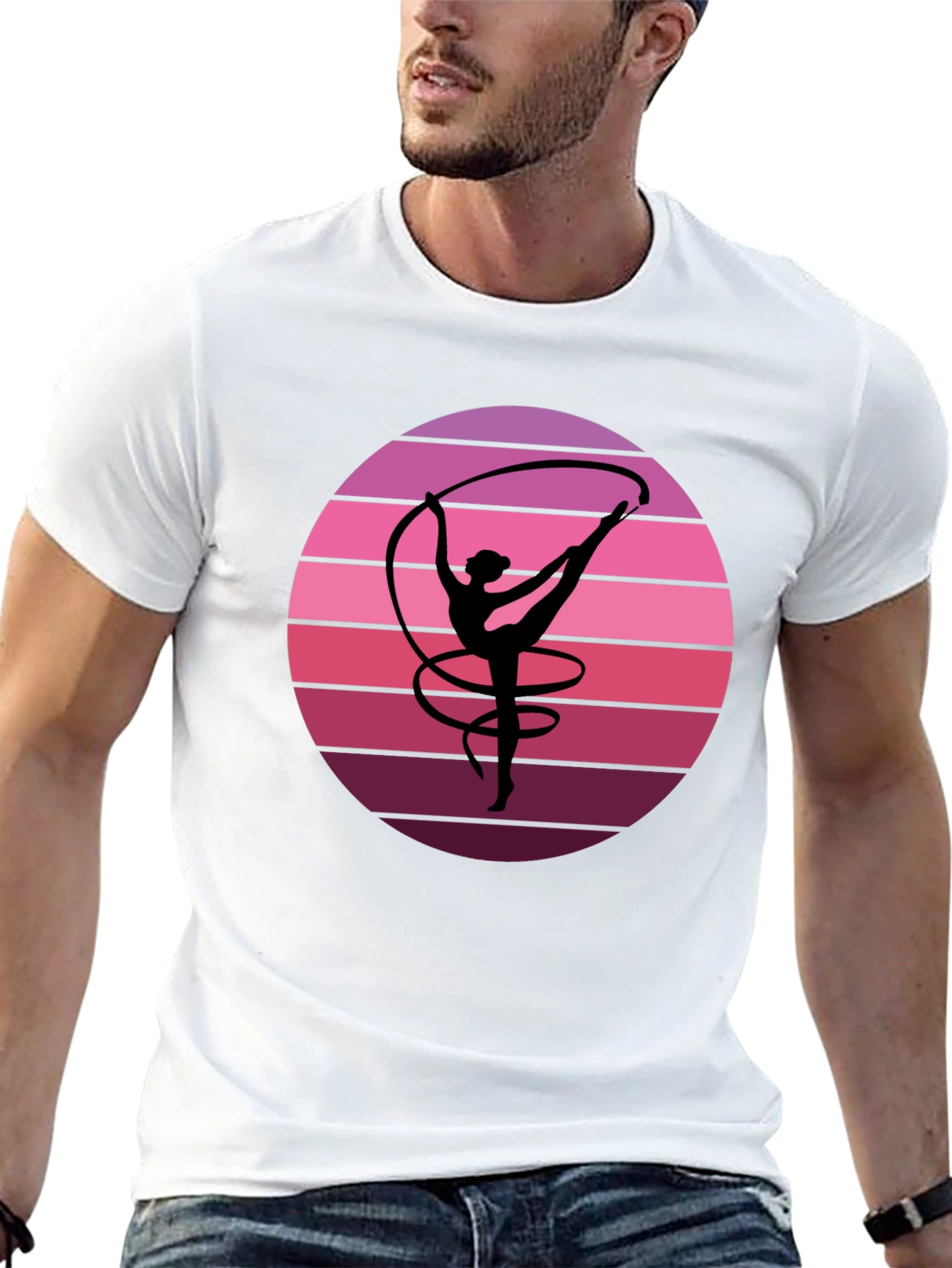 Rhythmic Gymnast Sunset Graphic Tee - Black