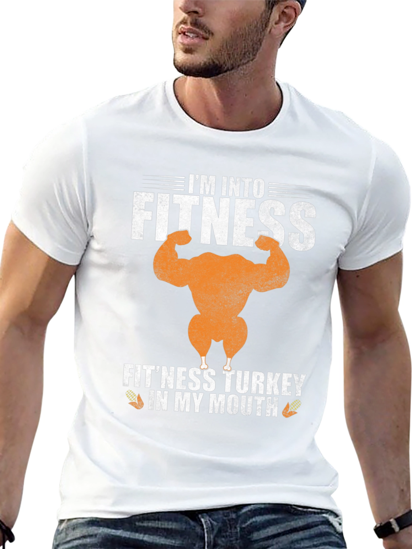 Fitness Turkey Graphic Tee Funny Gym Thanksgiving Shirt