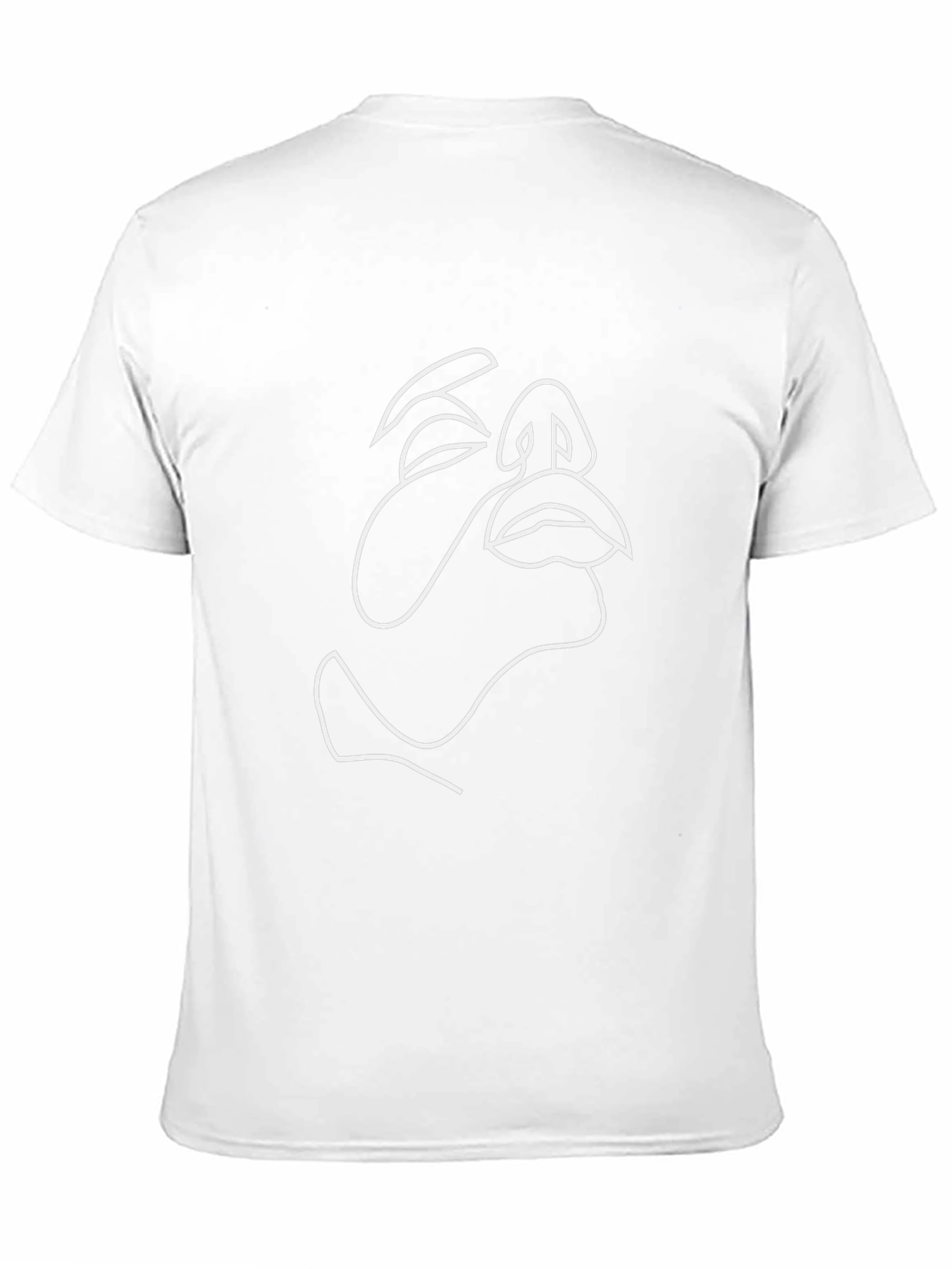 Abstract Face Line Art Black T-Shirt