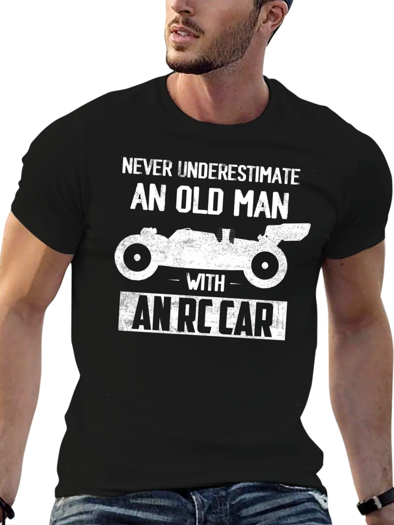 Never Underestimate Old Man RC Car T-Shirt