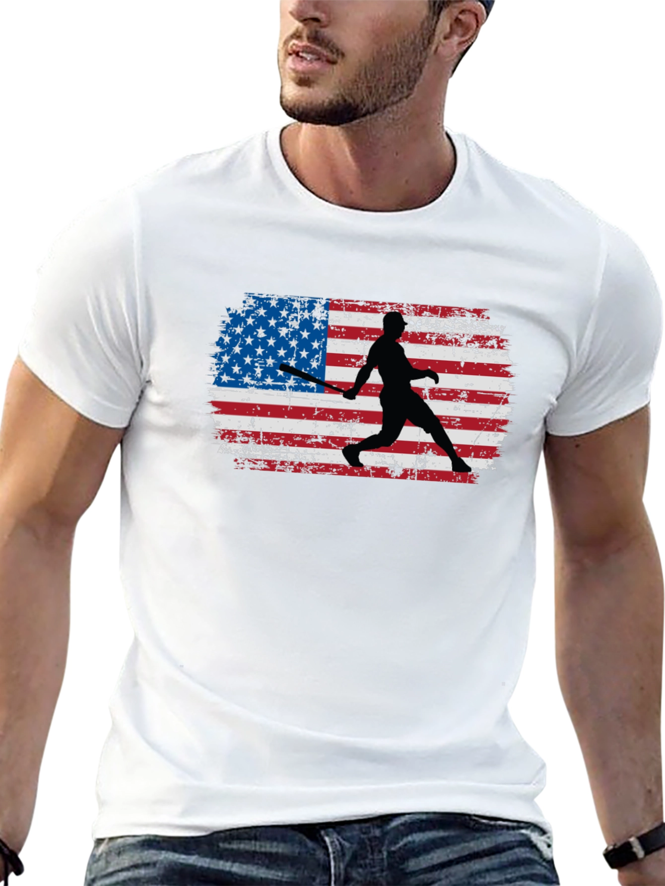 Baseball Flag Graphic T-Shirt