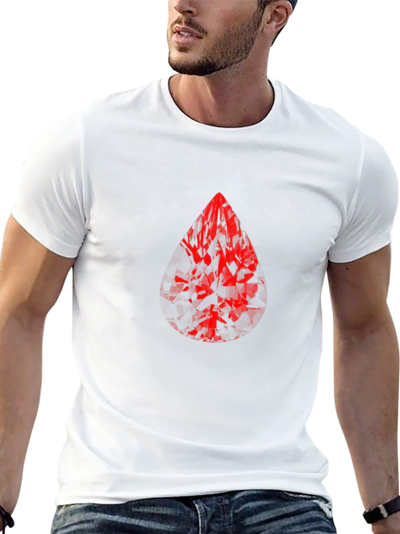 Red Gem Graphic Print T-Shirt - Bold Style