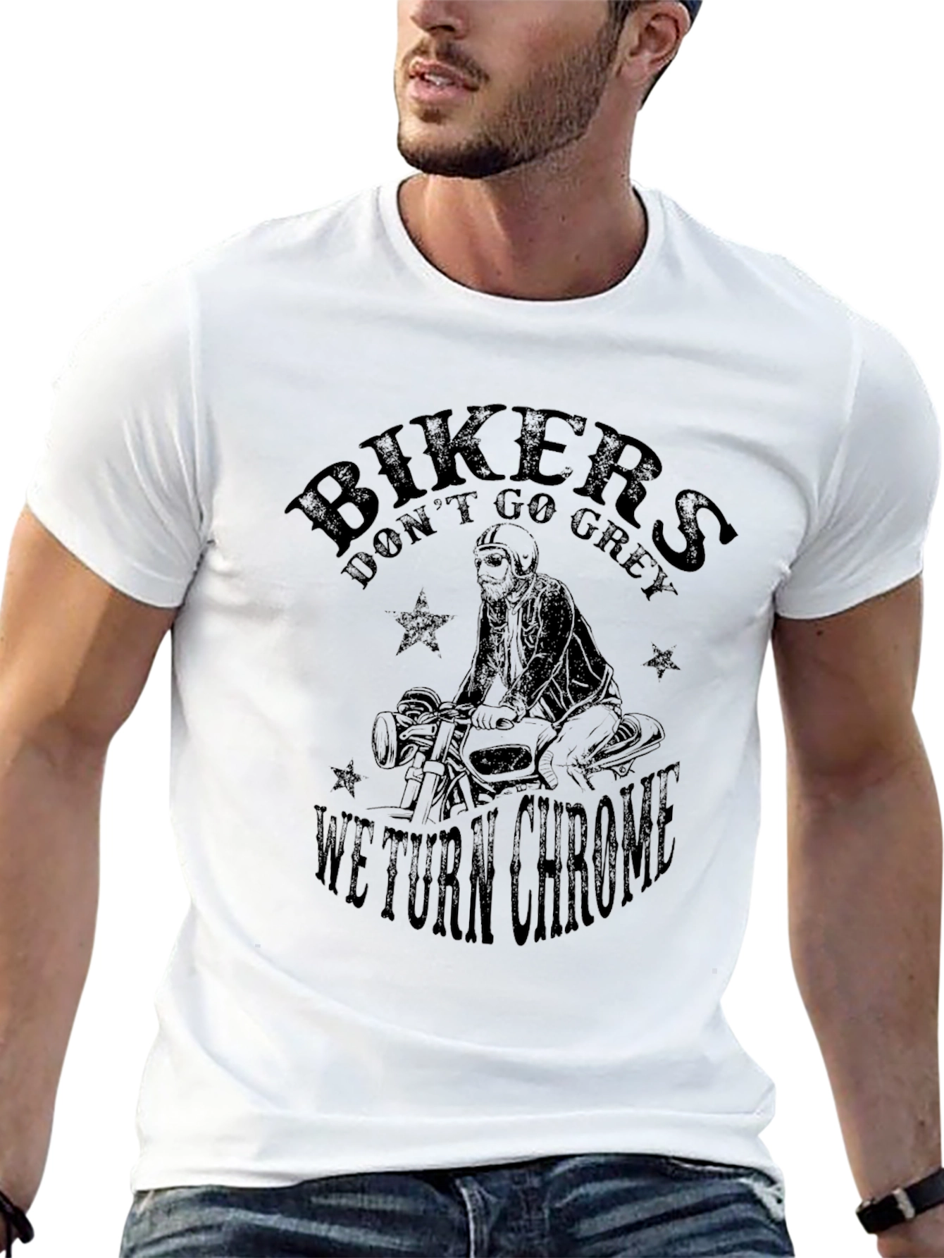 Bikers Dont Go Grey We Turn Chrome T-Shirt