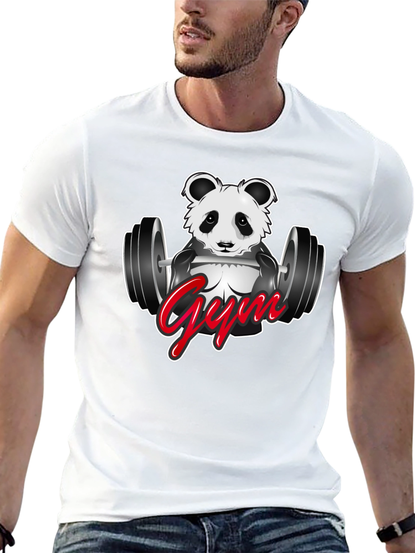 Panda Gym T-Shirt - Black Cotton Tee