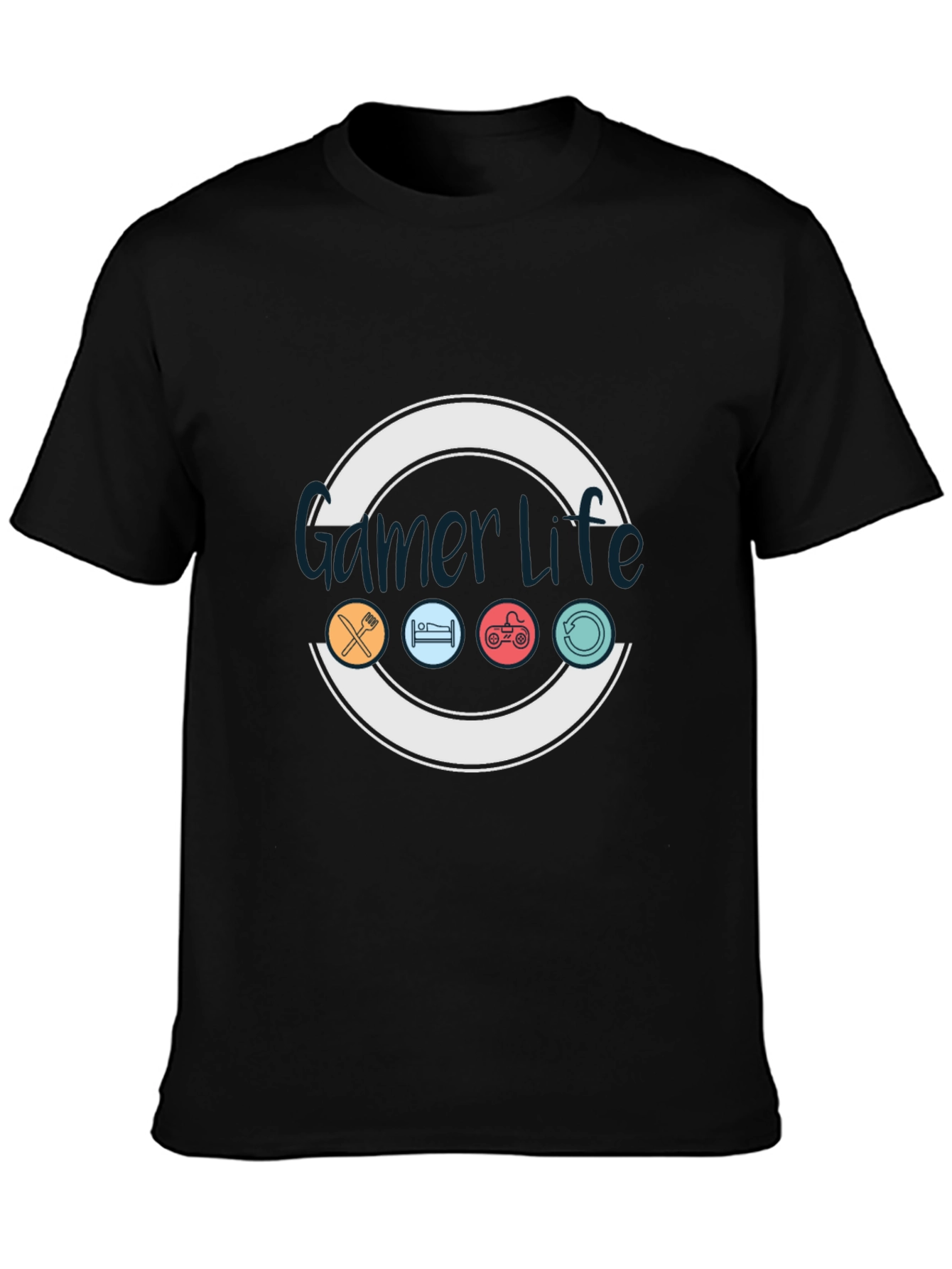 Gamer Life Graphic T-Shirt - Eat Sleep Game Repeat!