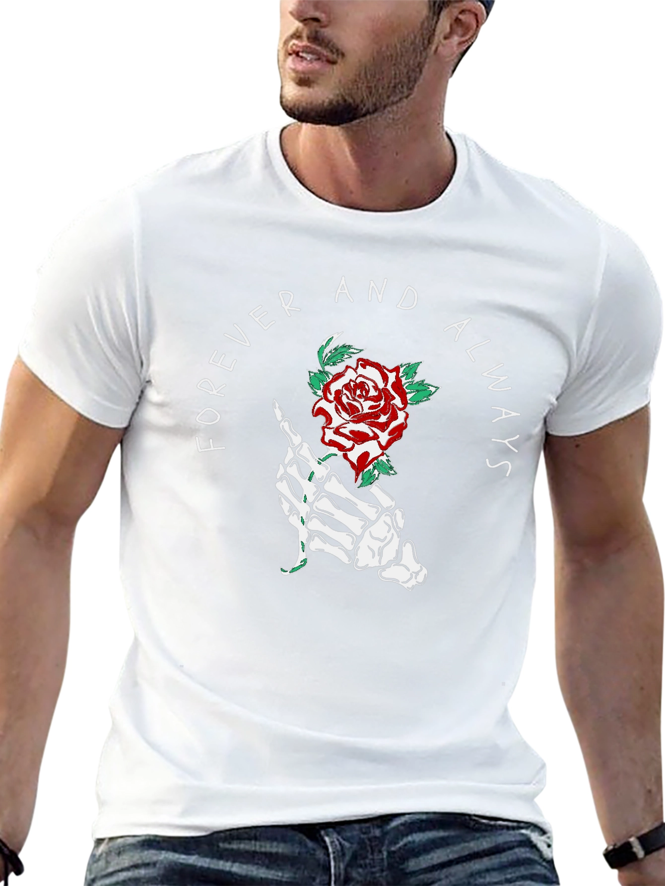 Forever Always Rose Skeleton Hand T-Shirt