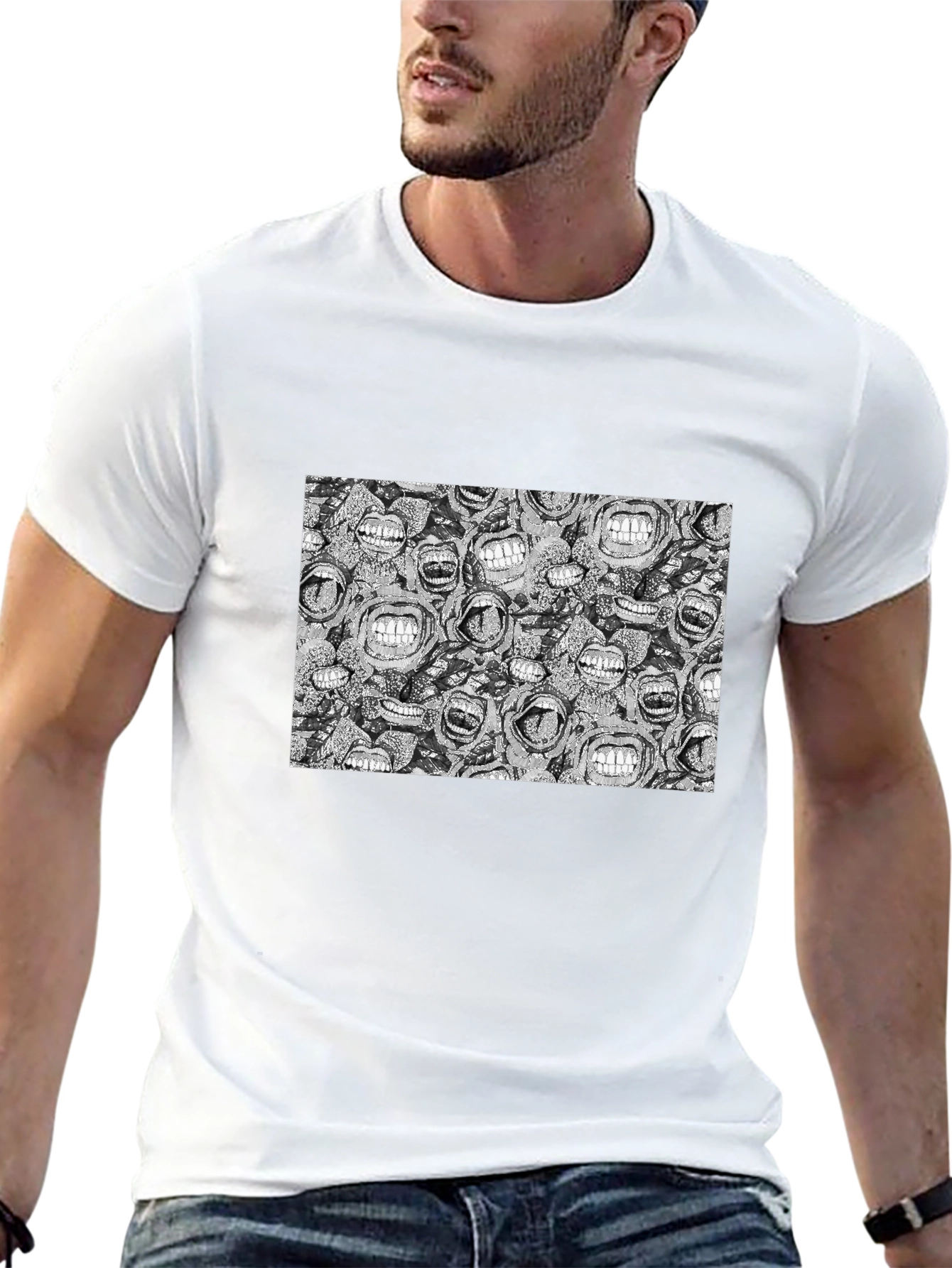 Grinning Mouths Graphic Black T-Shirt