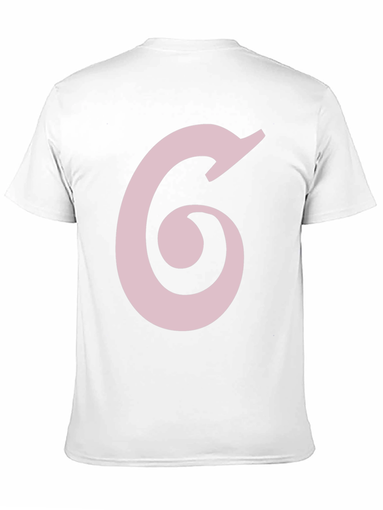 Black T-Shirt with Pink Number 6 Design