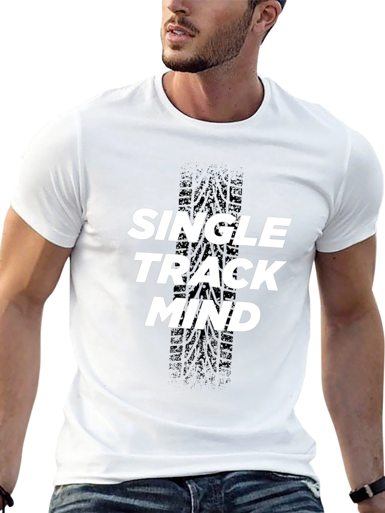 Single Track Mind Black Graphic Tee