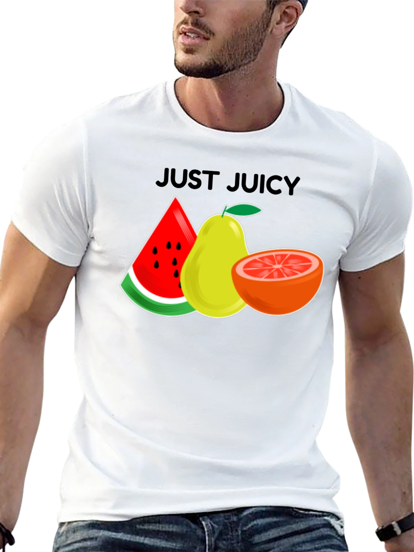 Just Juicy Graphic Tee - Fresh Fruit Design