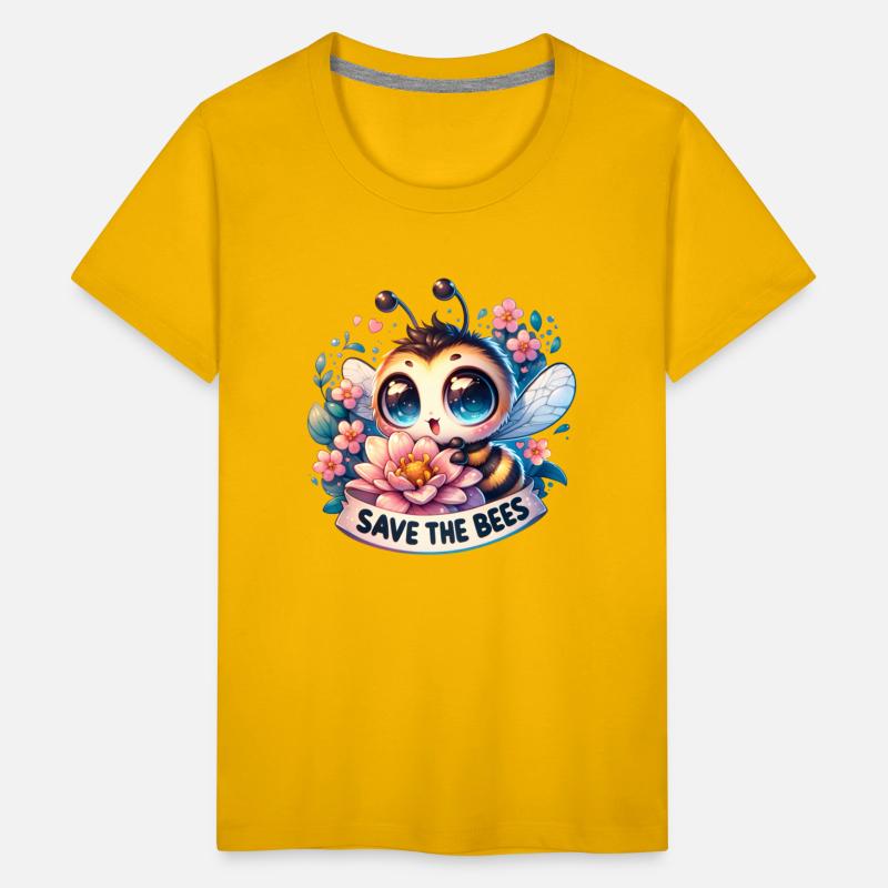 Save The Bees Cute Bee Collecting Pollen Earth Day