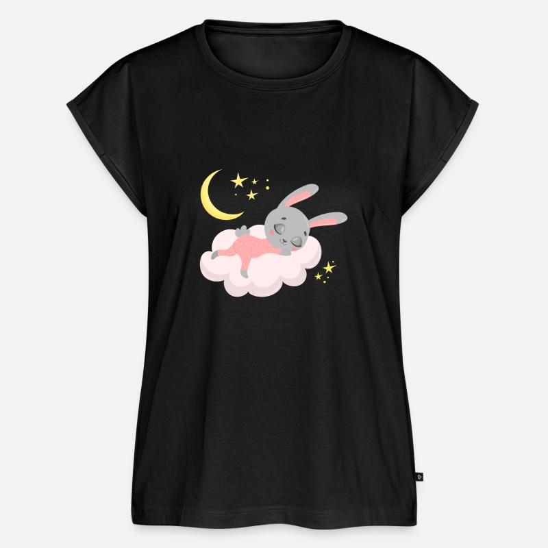 sleeping cute bunny on a cloud
