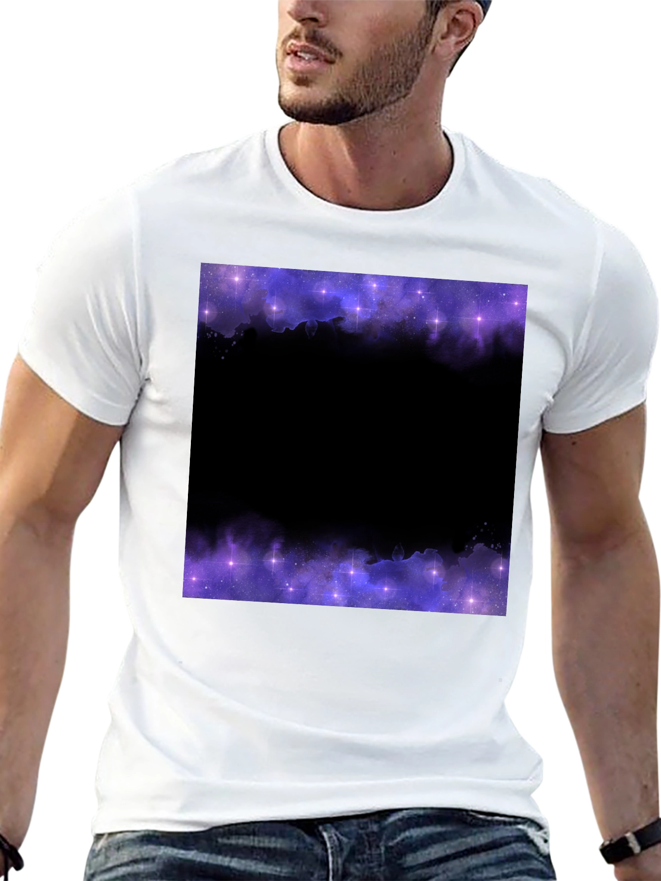 Galaxy Print Black T-Shirt