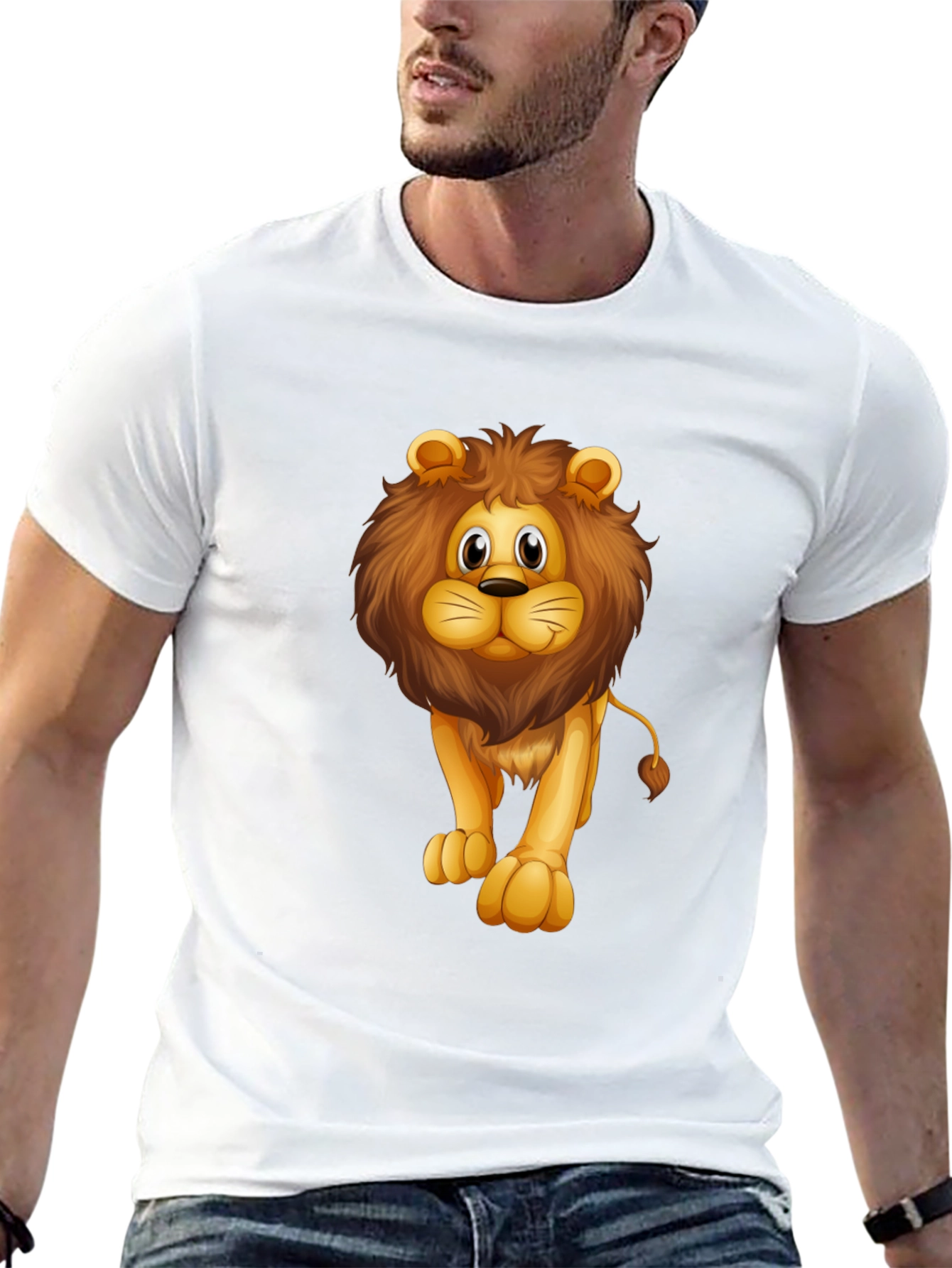 Lion Graphic Black T-Shirt for Men