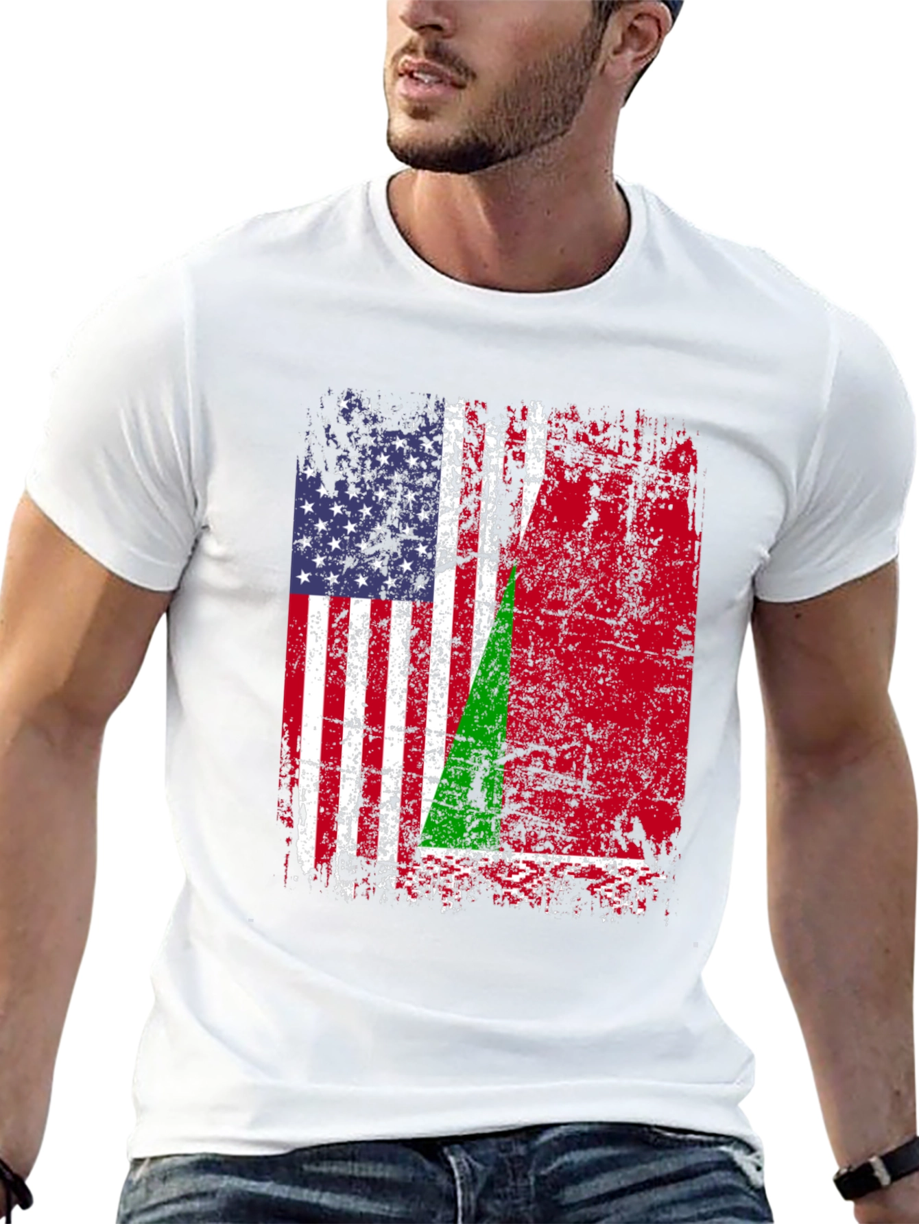 USA Madagascar Flag Graphic T-Shirt