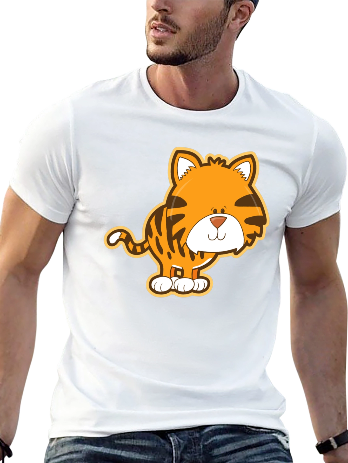 Cute Tiger Graphic Tee - Unisex Black T-Shirt