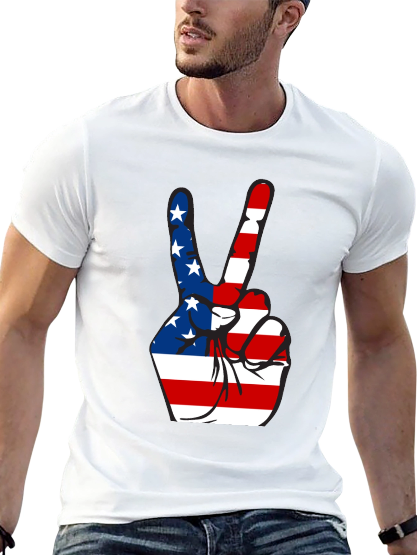 Patriotic Peace Sign Graphic Tee