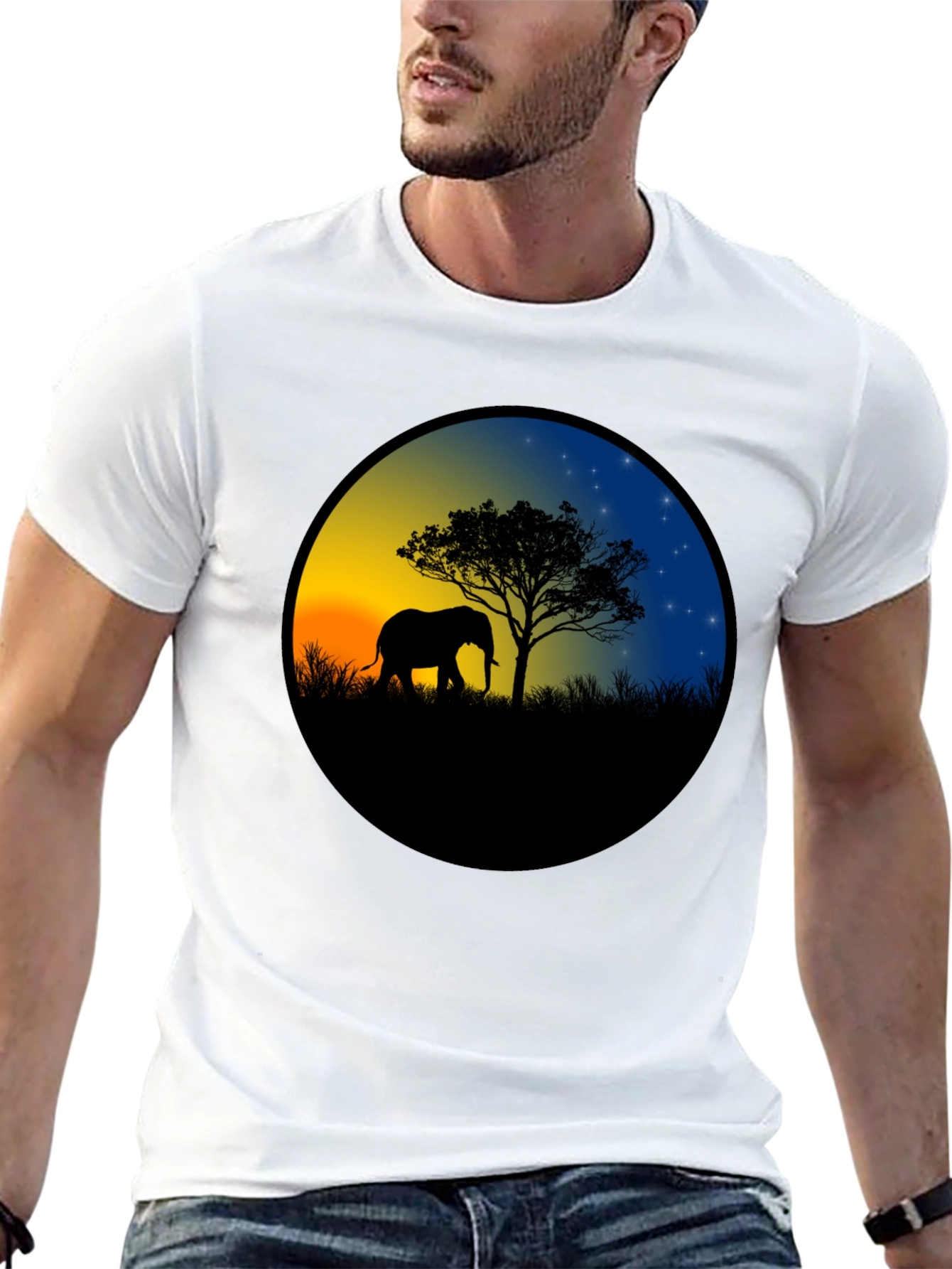 Elephant Silhouette Sunset T-Shirt