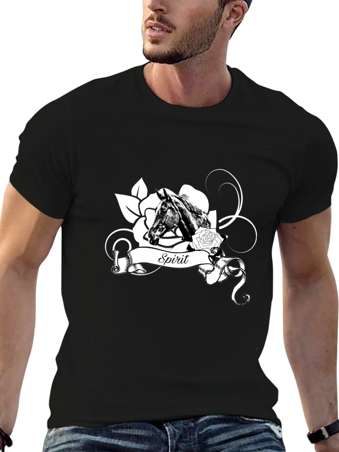 Spirit Horse Graphic T-Shirt - Black