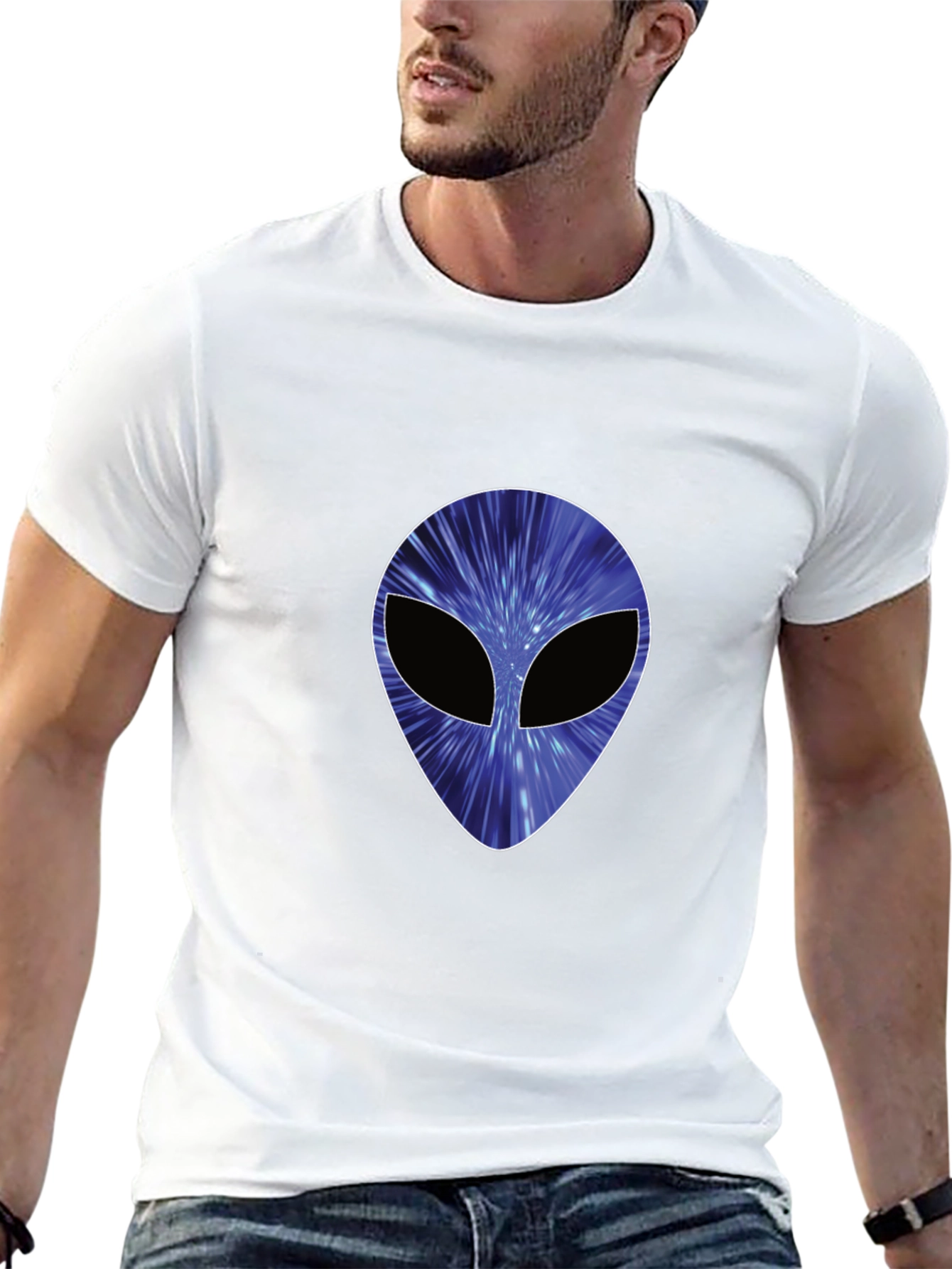 Cosmic Alien Graphic Black T-Shirt
