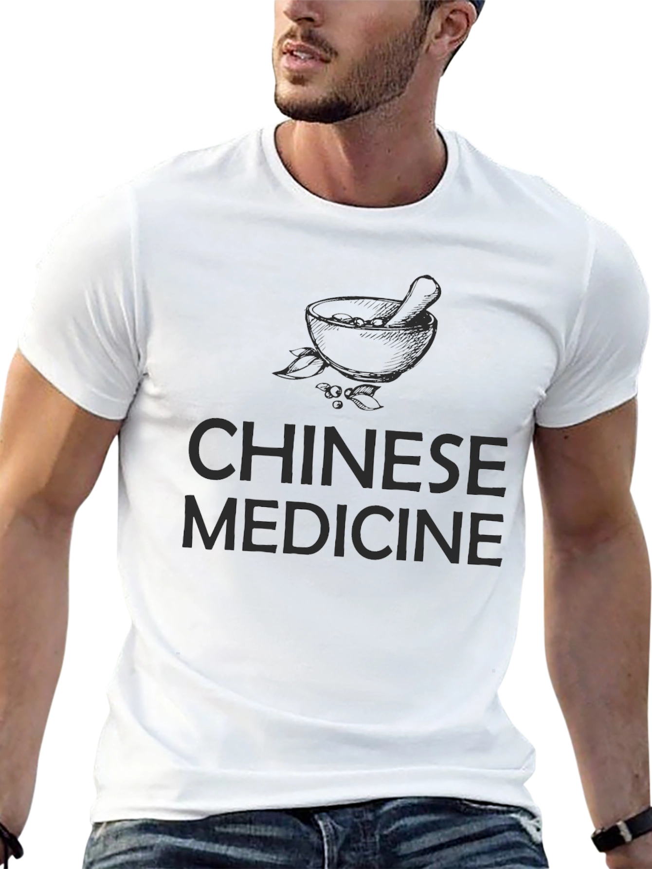 Chinese Medicine T-Shirt - Black Cotton Tee