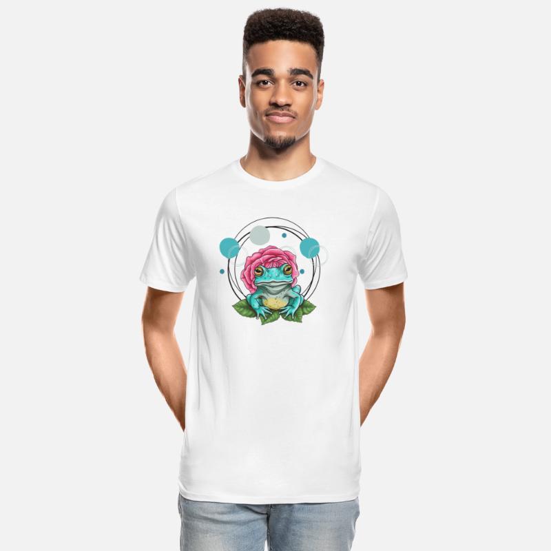 Turquoise Frog with a Pink Rose