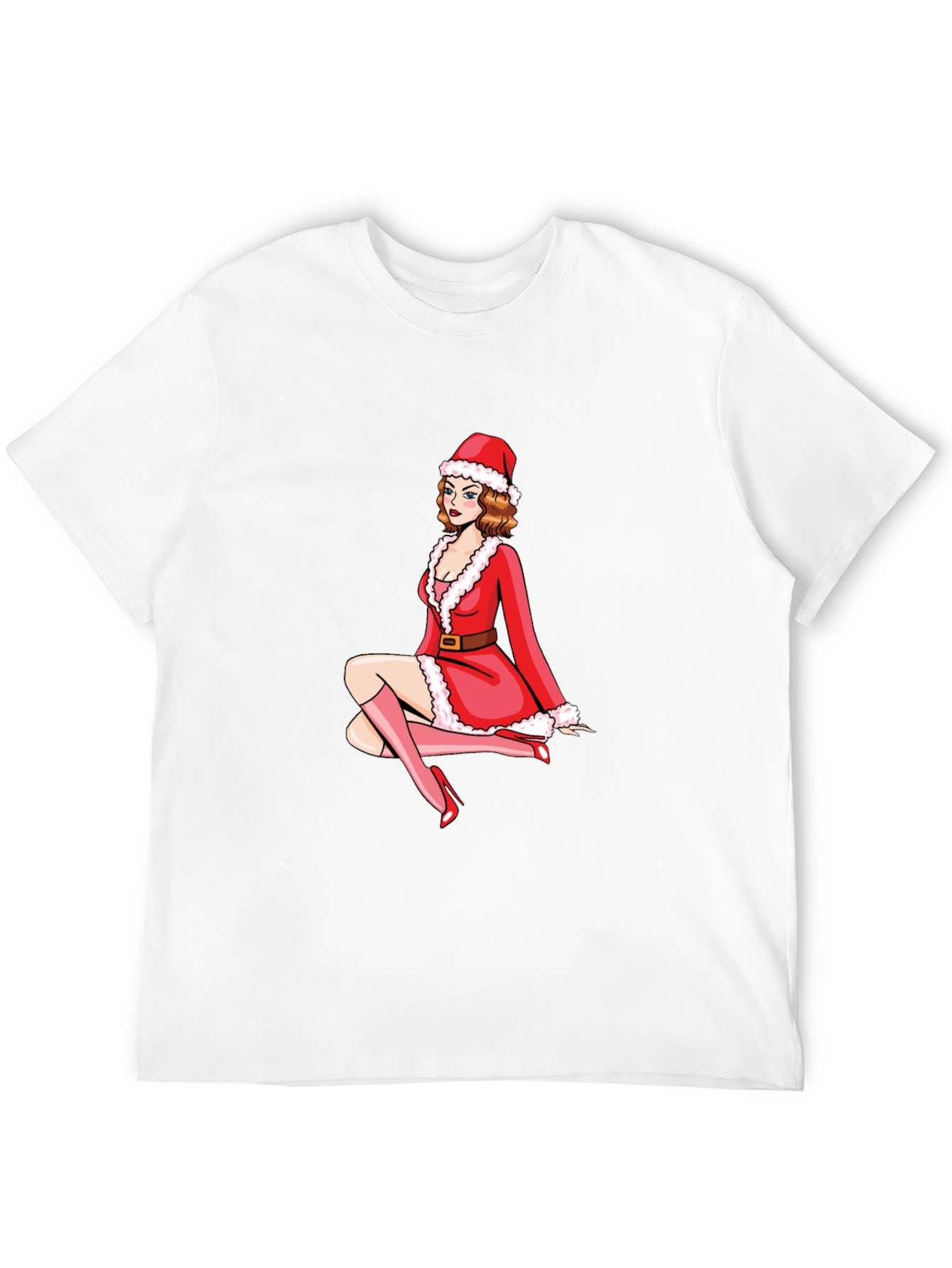 Festive Santa Girl Graphic Tee