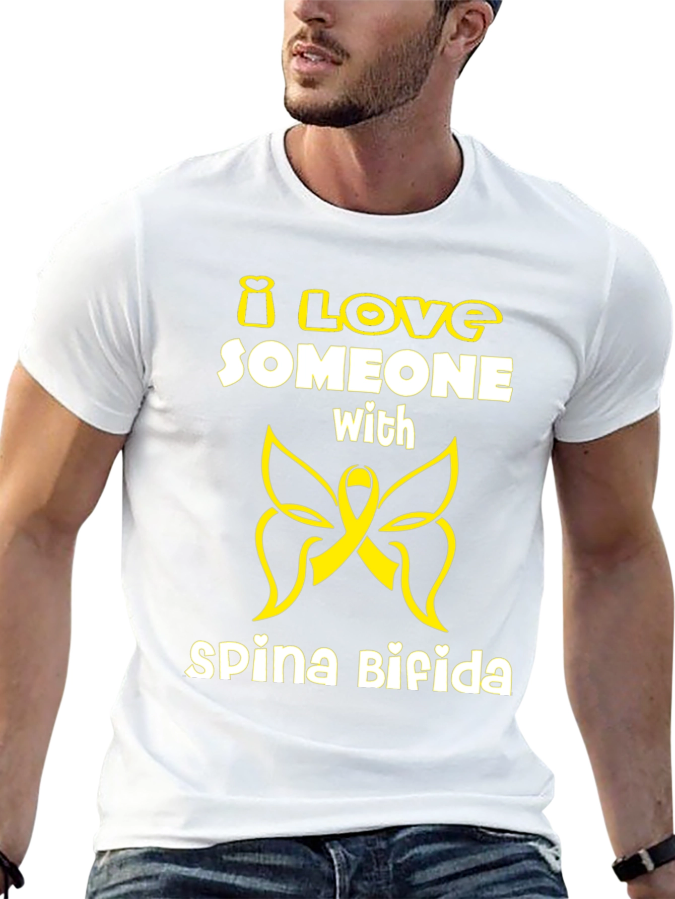 I Love Someone with Spina Bifida Awareness T-Shirt