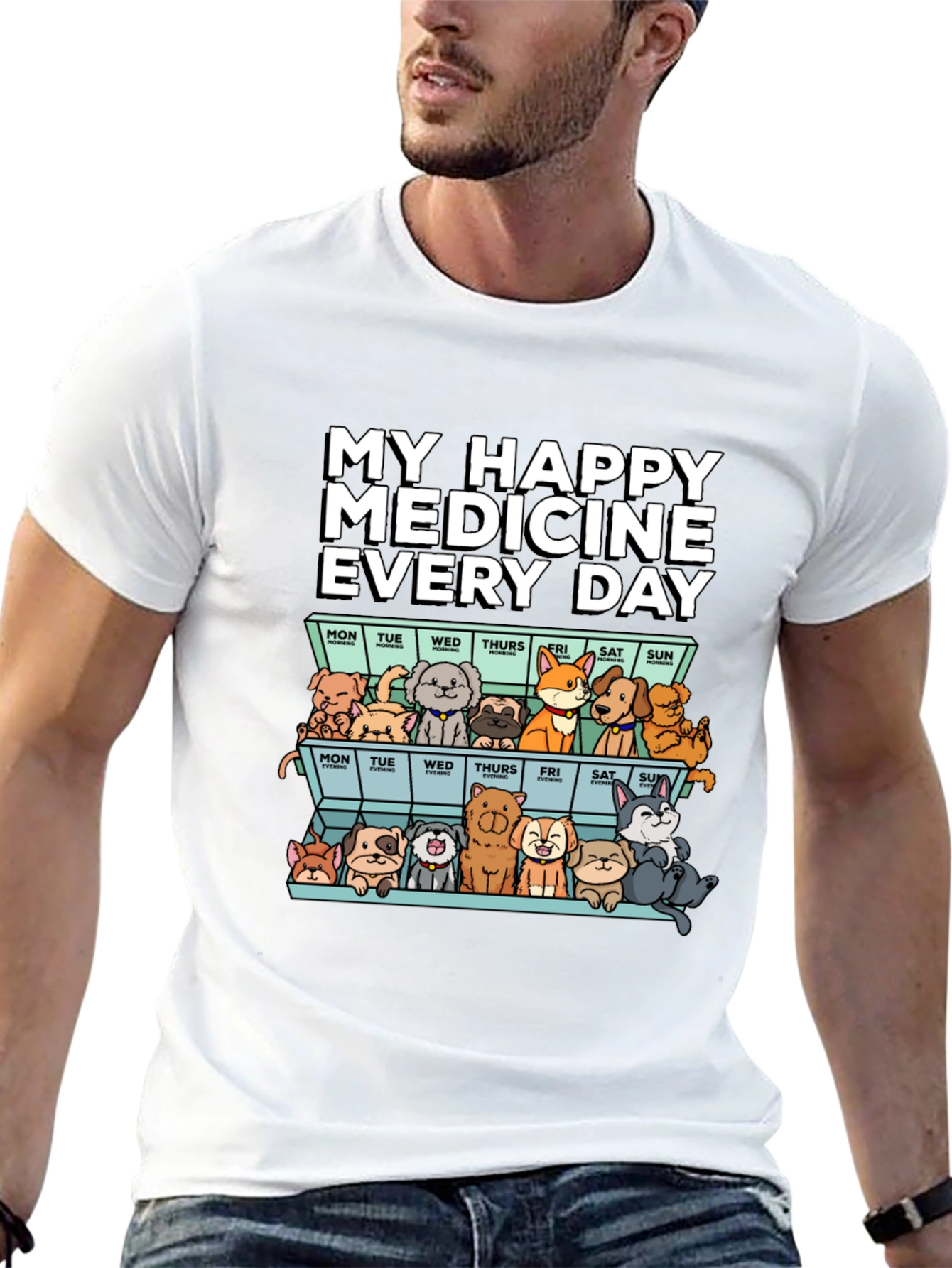 Happy Medicine Dog T-Shirt