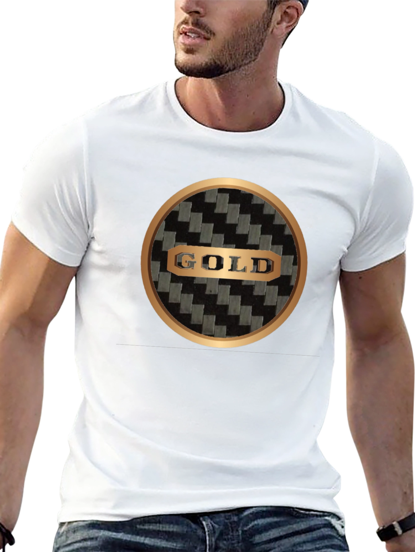 Gold Design Black T-Shirt