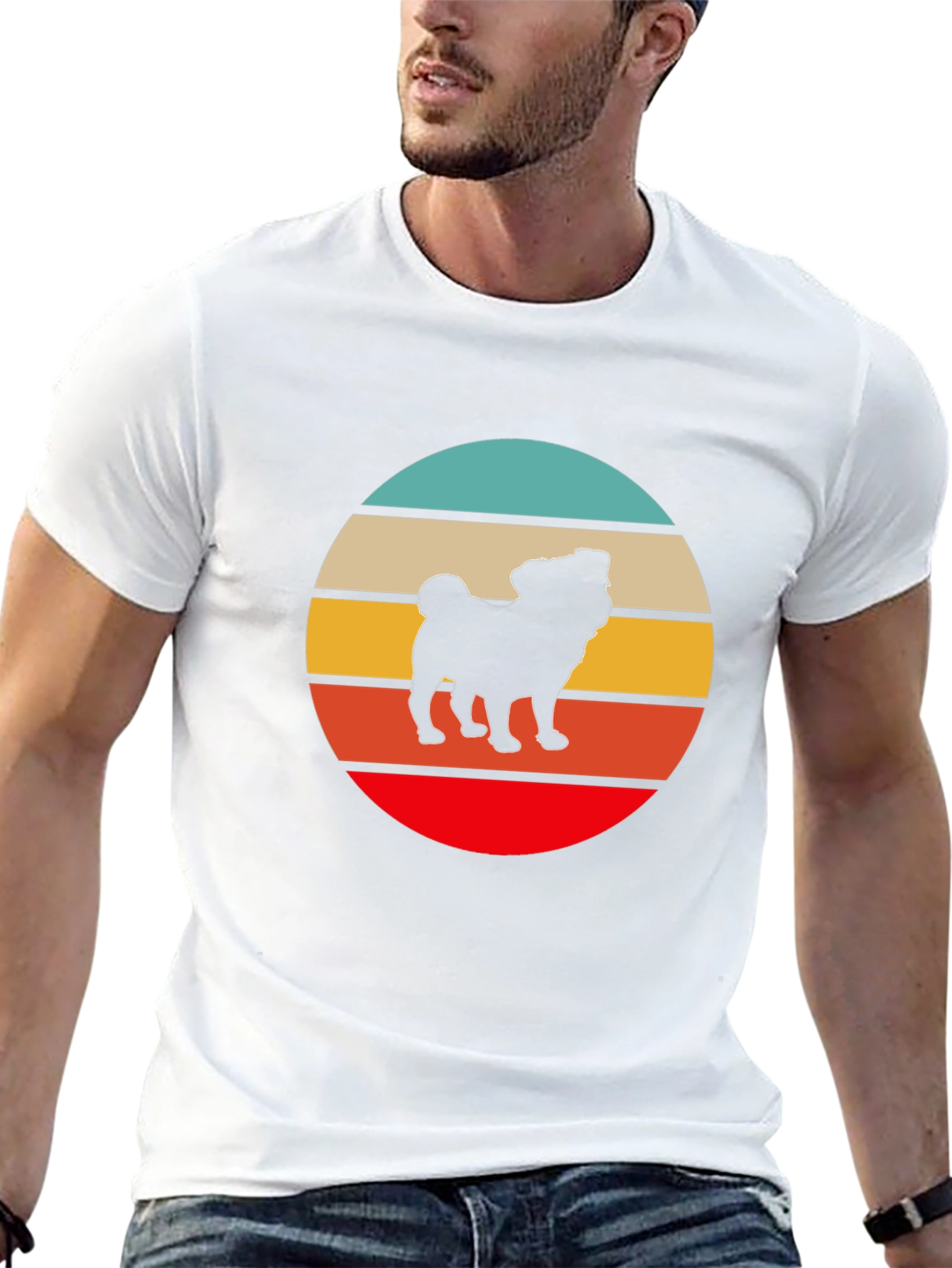 Retro Pug Silhouette T-Shirt