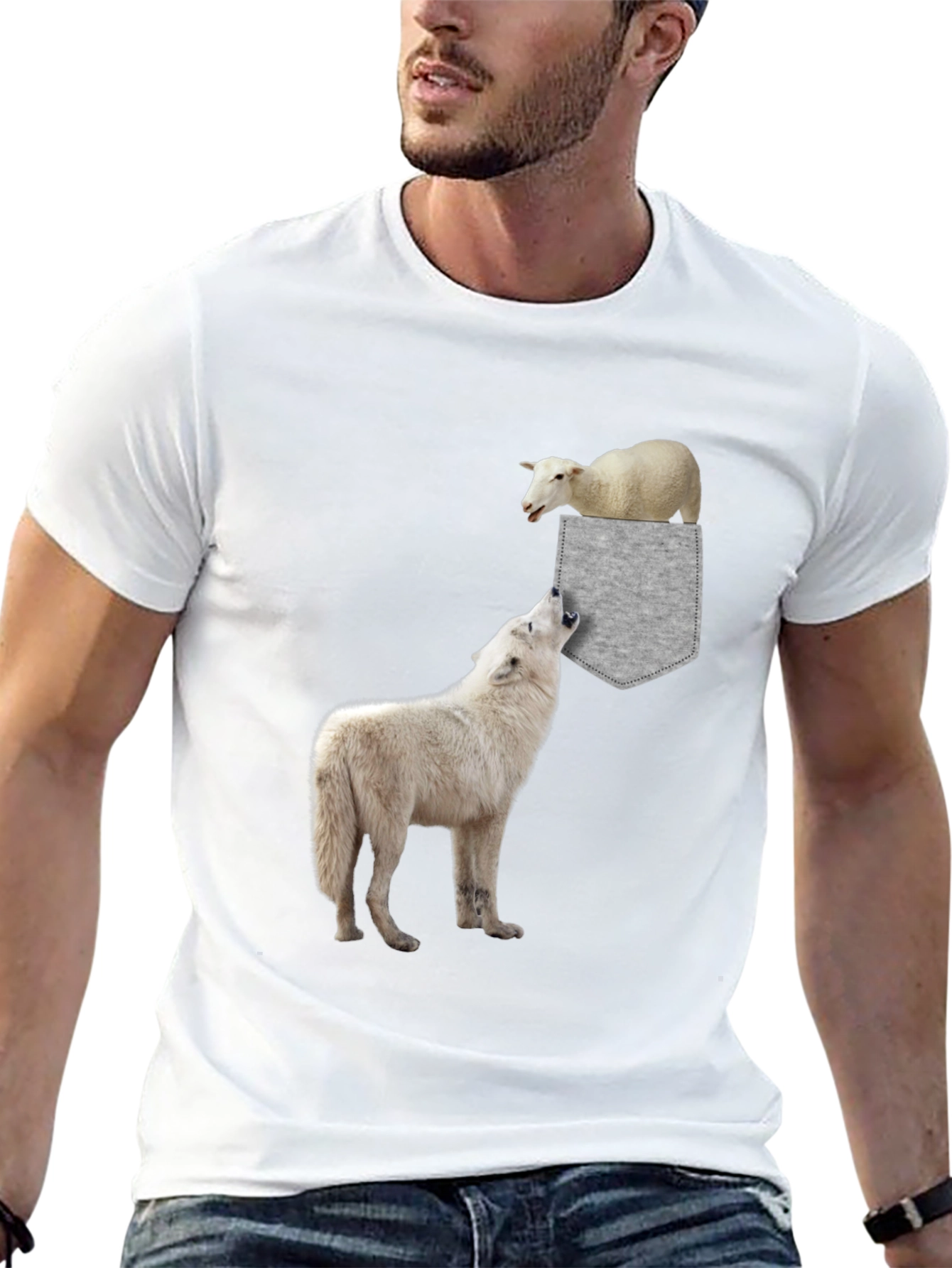 Wolf & Sheep Pocket Graphic Tee