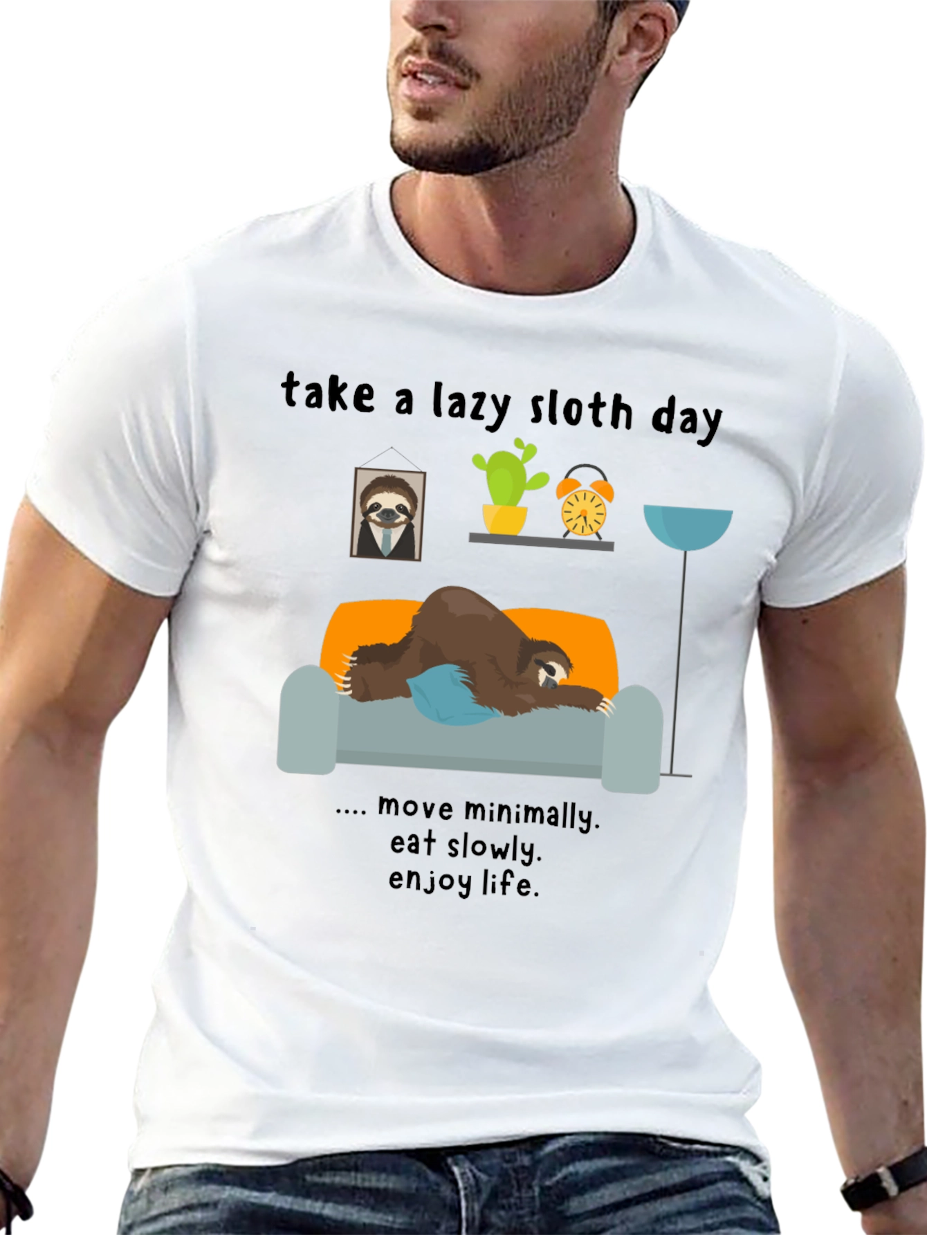 Lazy Sloth Day T-Shirt - Enjoy Life Slowly!