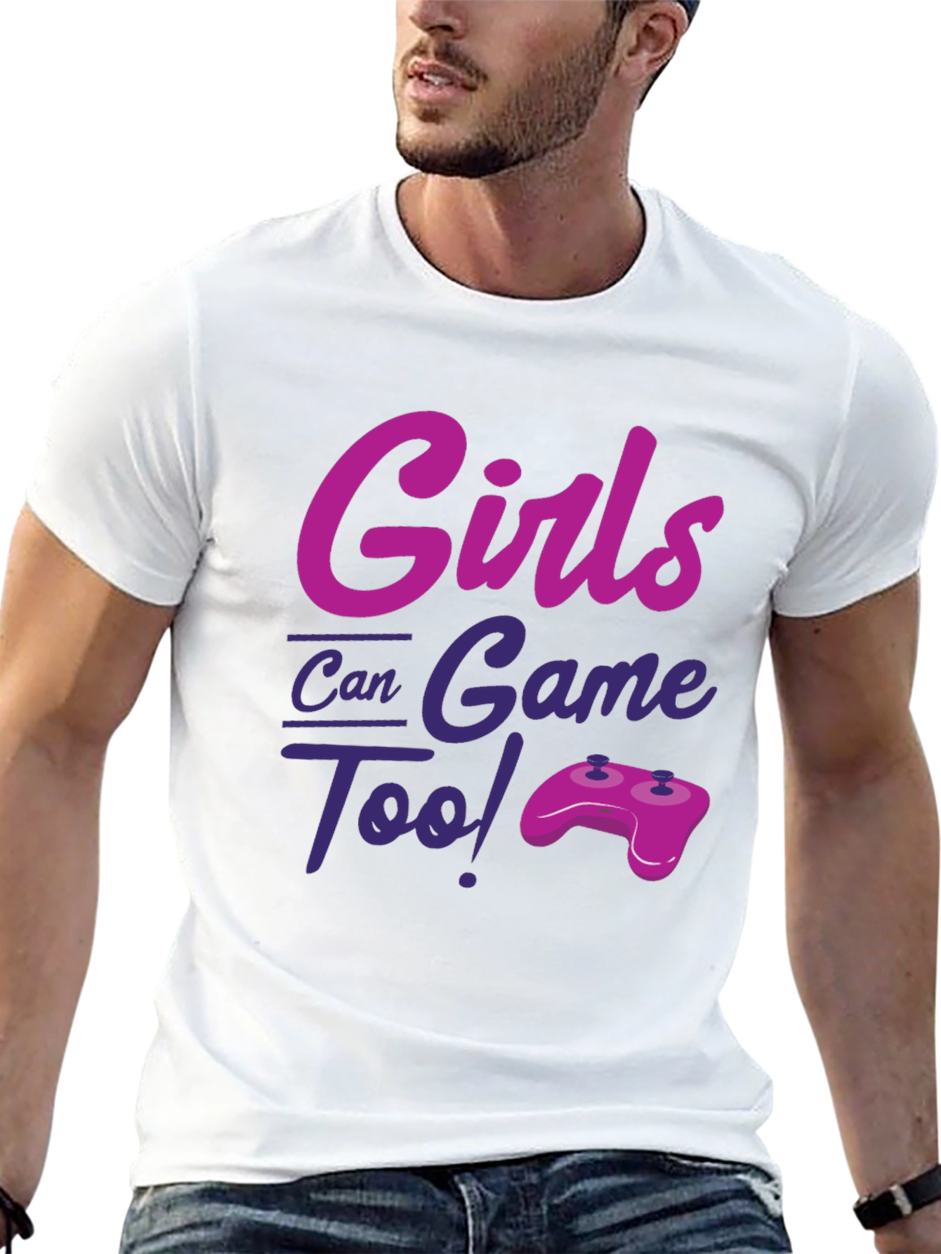 Girls Can Game Too! Black T-Shirt
