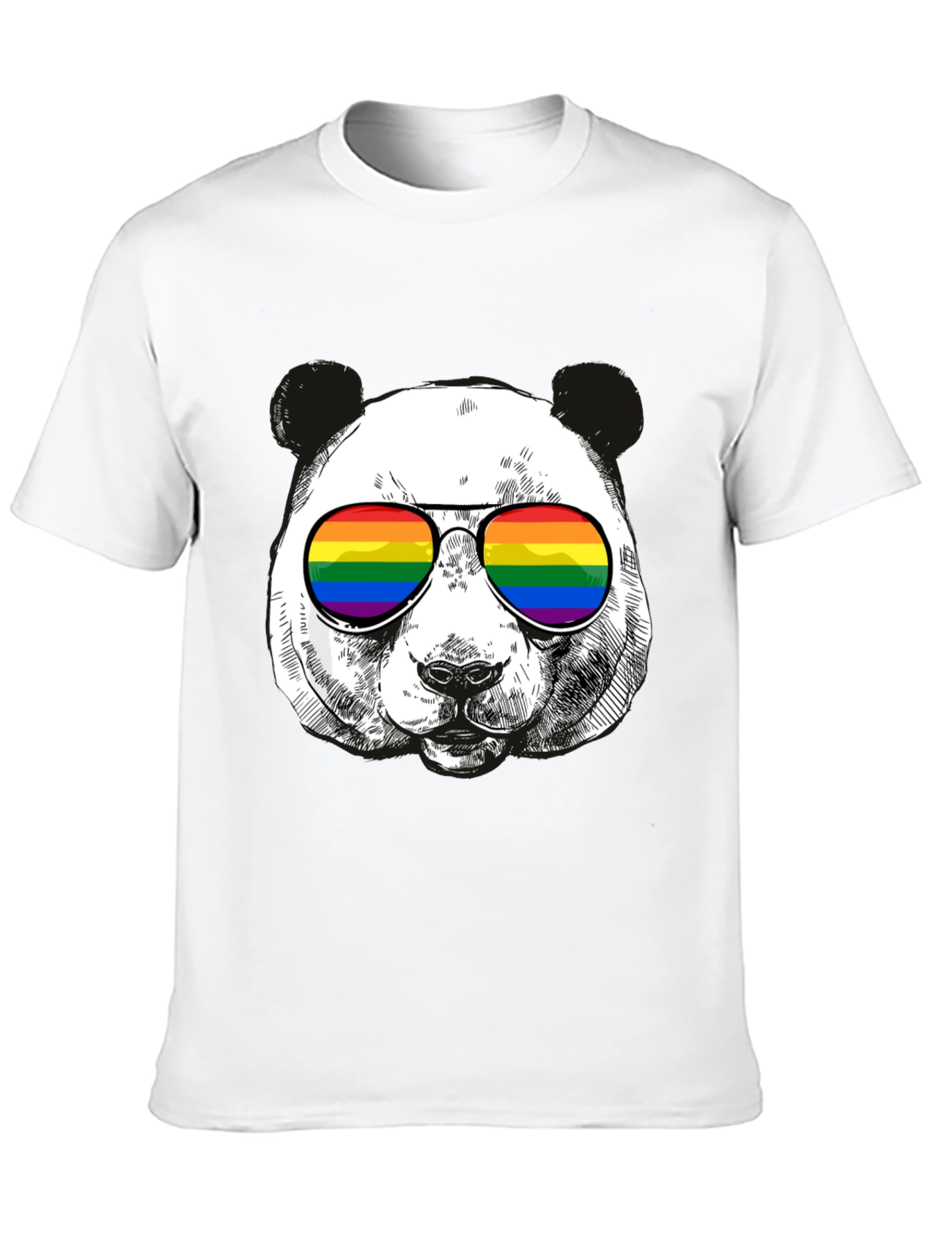 Panda Rainbow Sunglasses Graphic T-Shirt