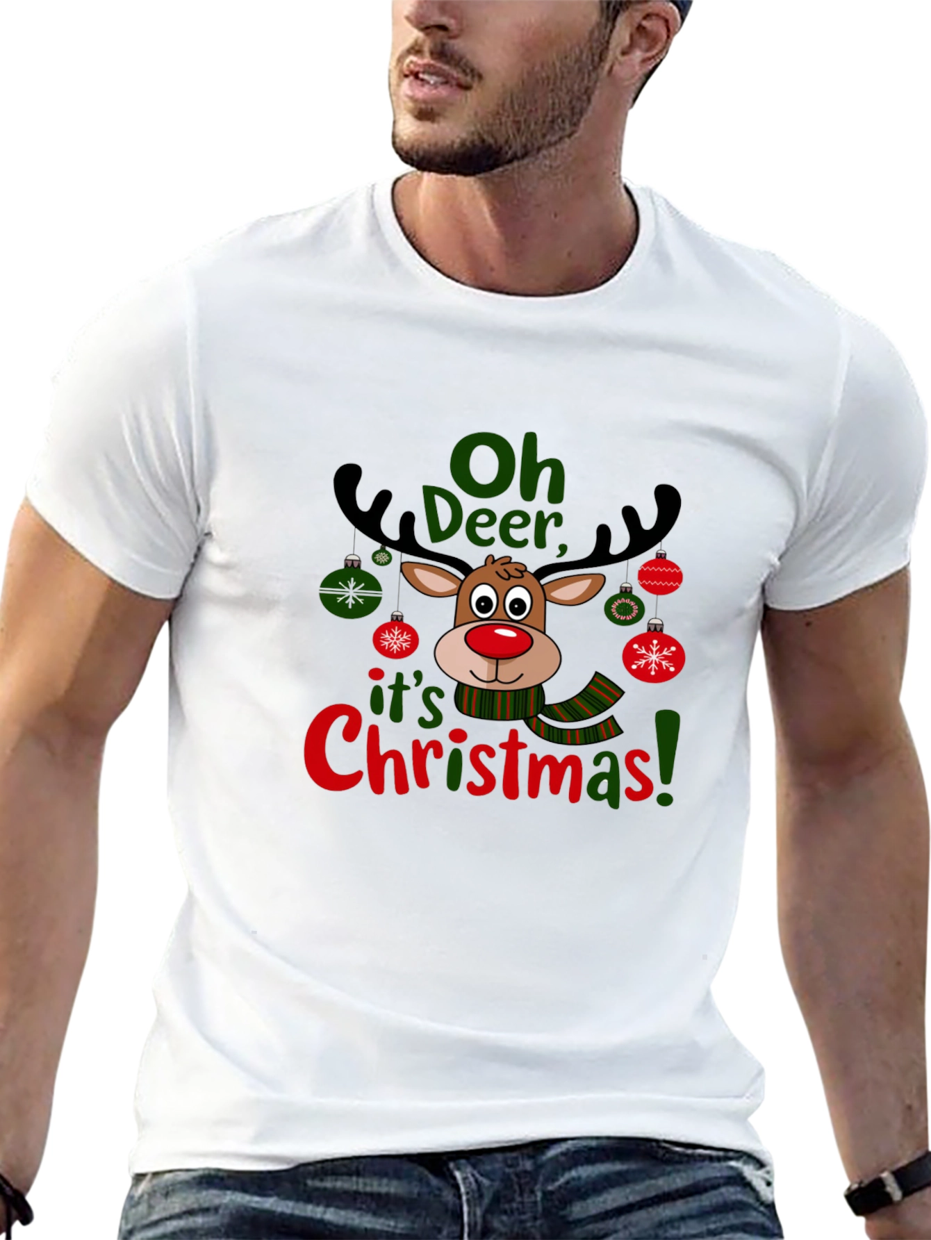 Oh Deer Christmas T-Shirt Holiday Reindeer Tee