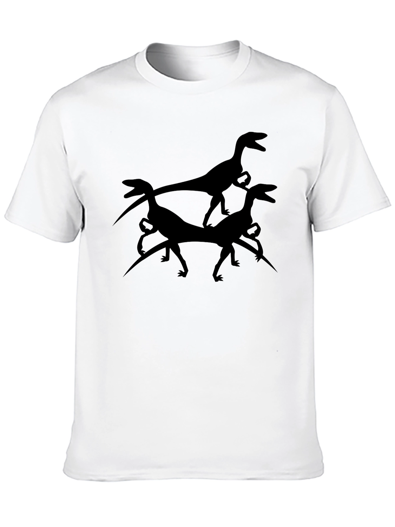 Dinosaur Silhouette Graphic Tee - Black T-Shirt