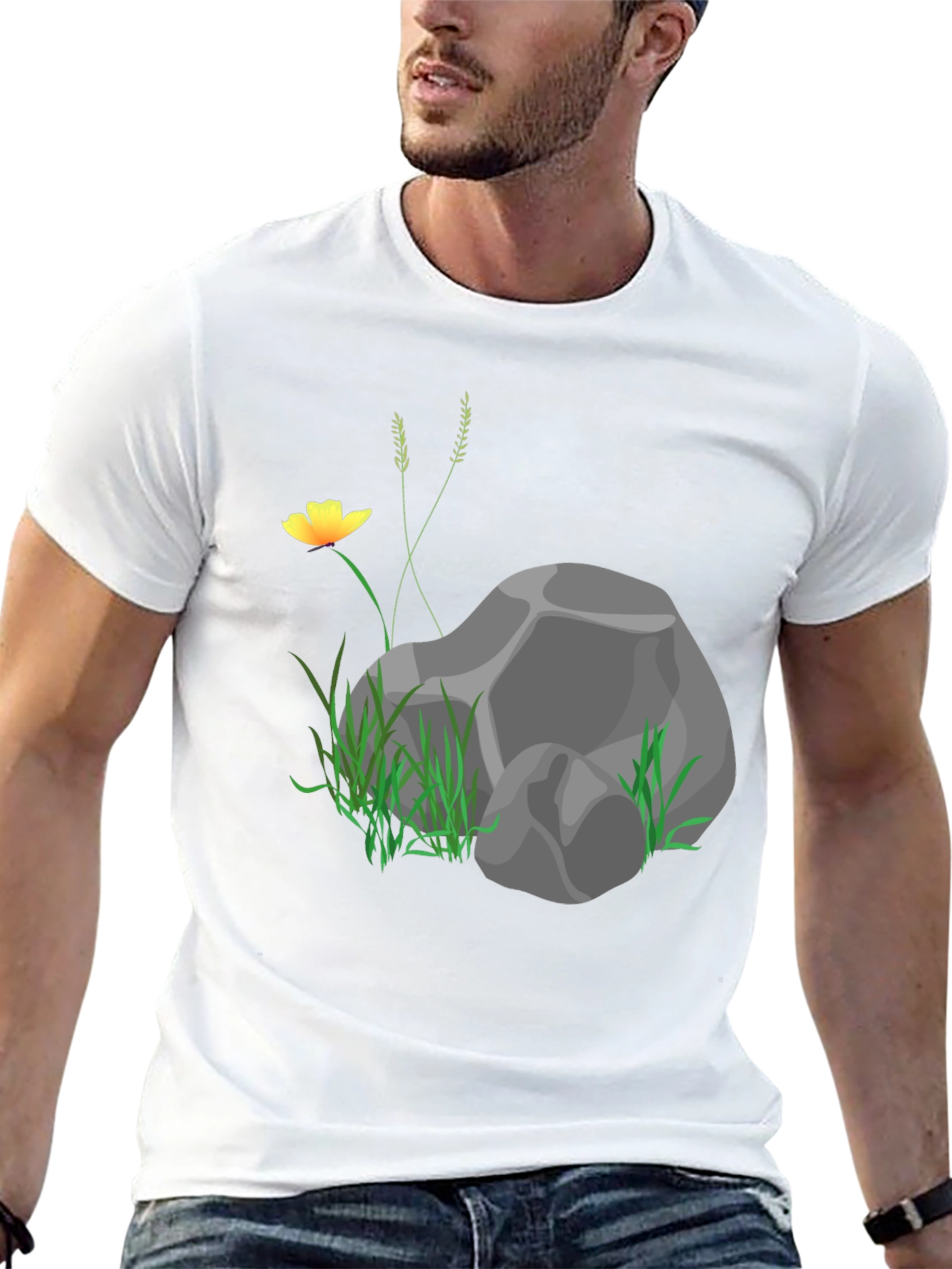 Nature Rock Graphic Black T-Shirt