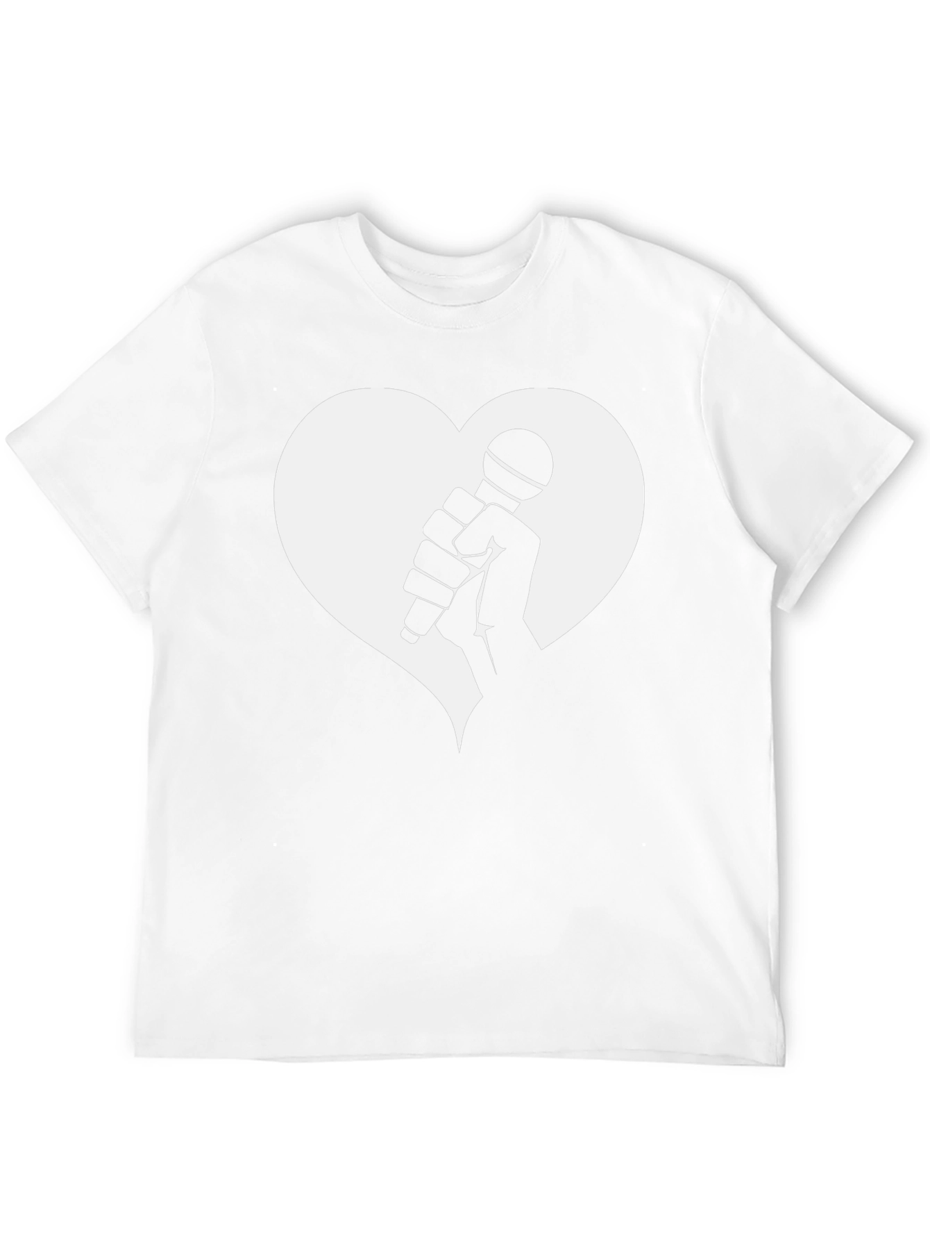 Heart Microphone Graphic Tee - Black Casual T-Shirt