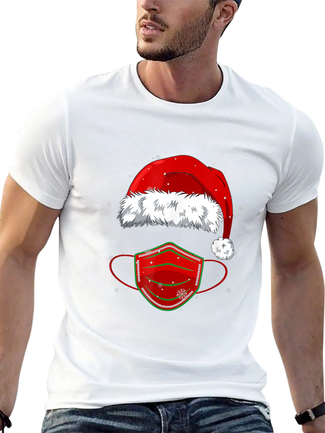 Festive Holiday Face Mask T-Shirt